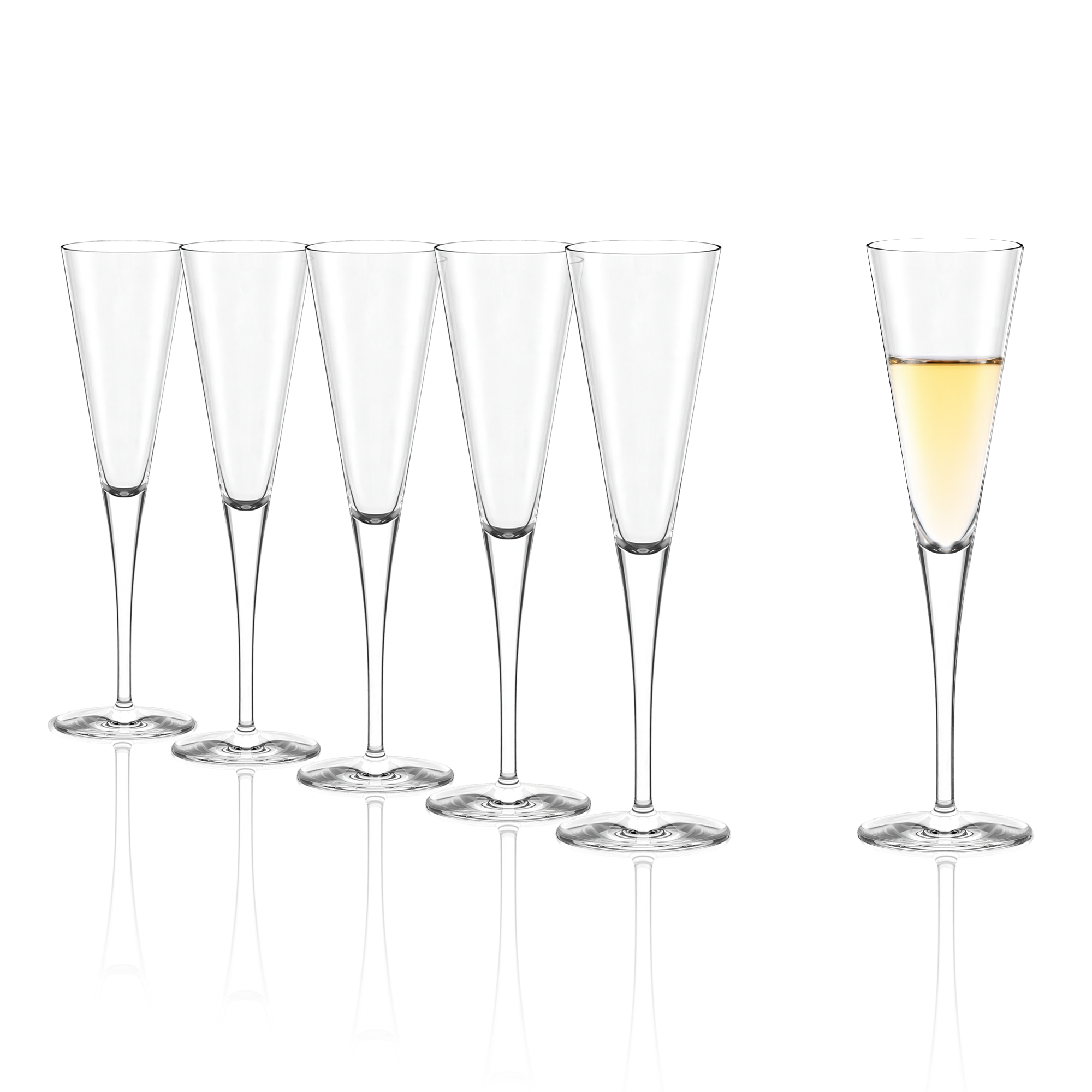 Sechser Set Stölzle Lausitz Champagner Eventgläser mit elegantem Design für festliche Anlässe