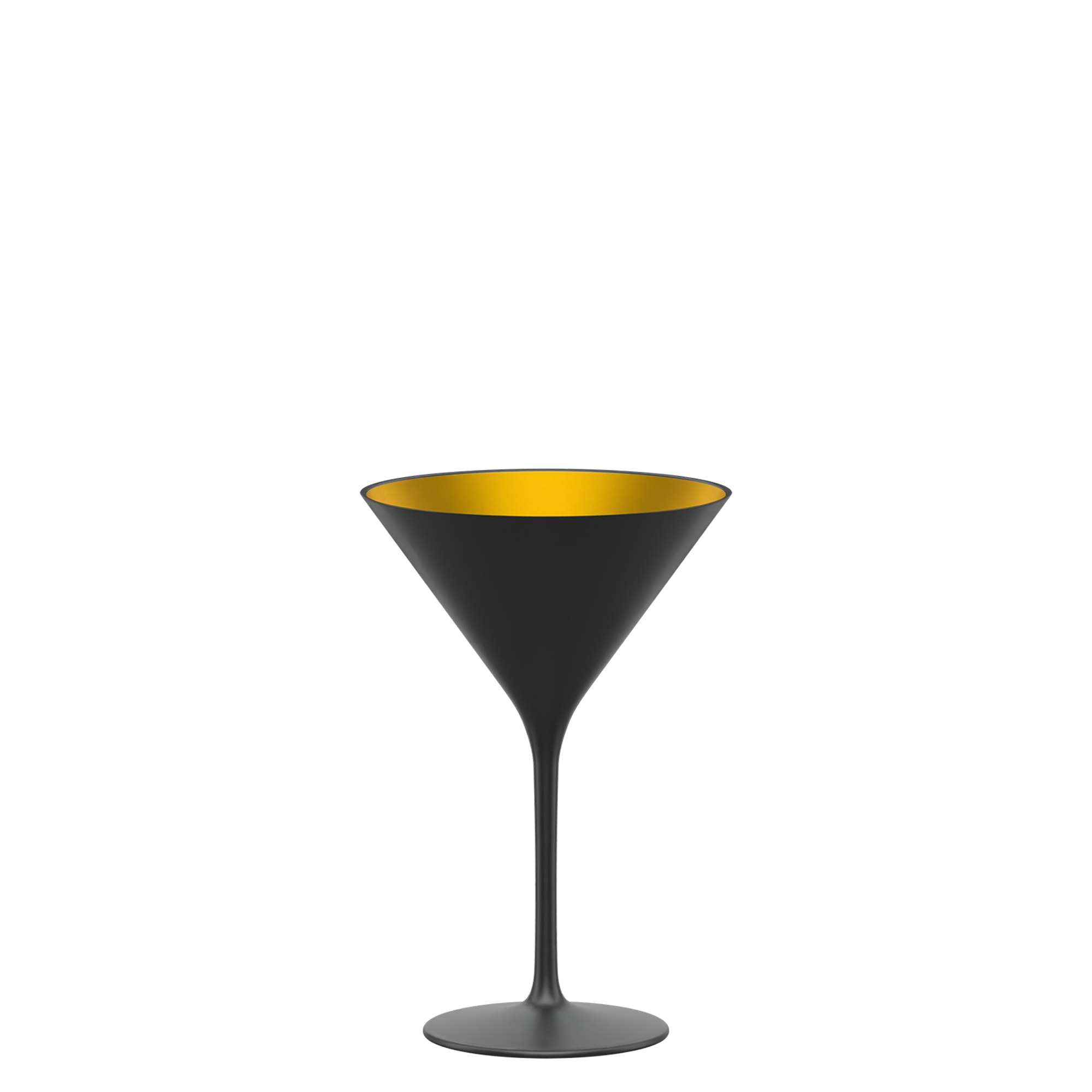 Elegantes Cocktailglas in Schwarz mit goldener Innenseite von Stölzle Lausitz für stilvolle Getränke