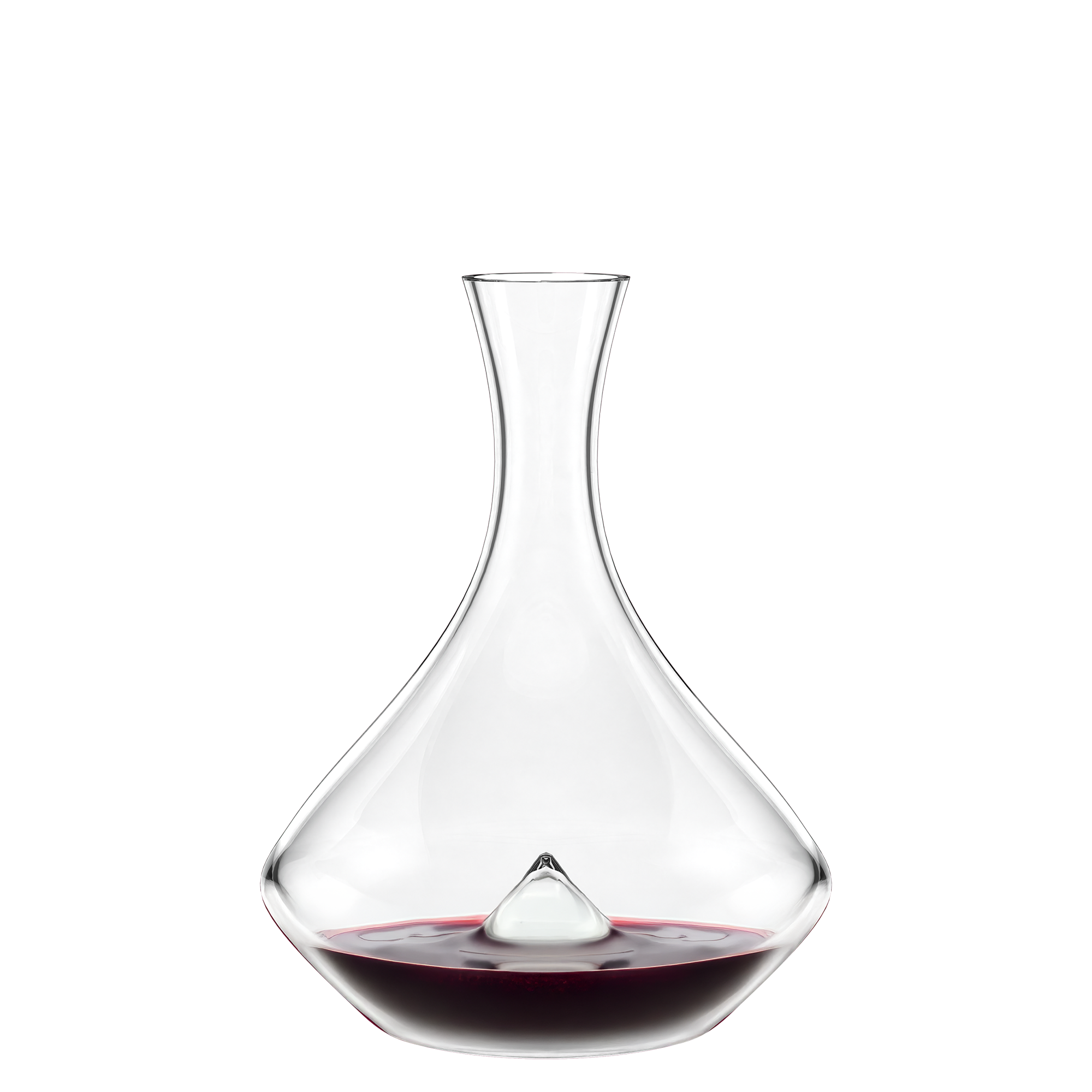 Elegante Stölzle Lausitz Weindekanter aus Glas mit klaren Linien und rotem Wein für stilvolles Servieren