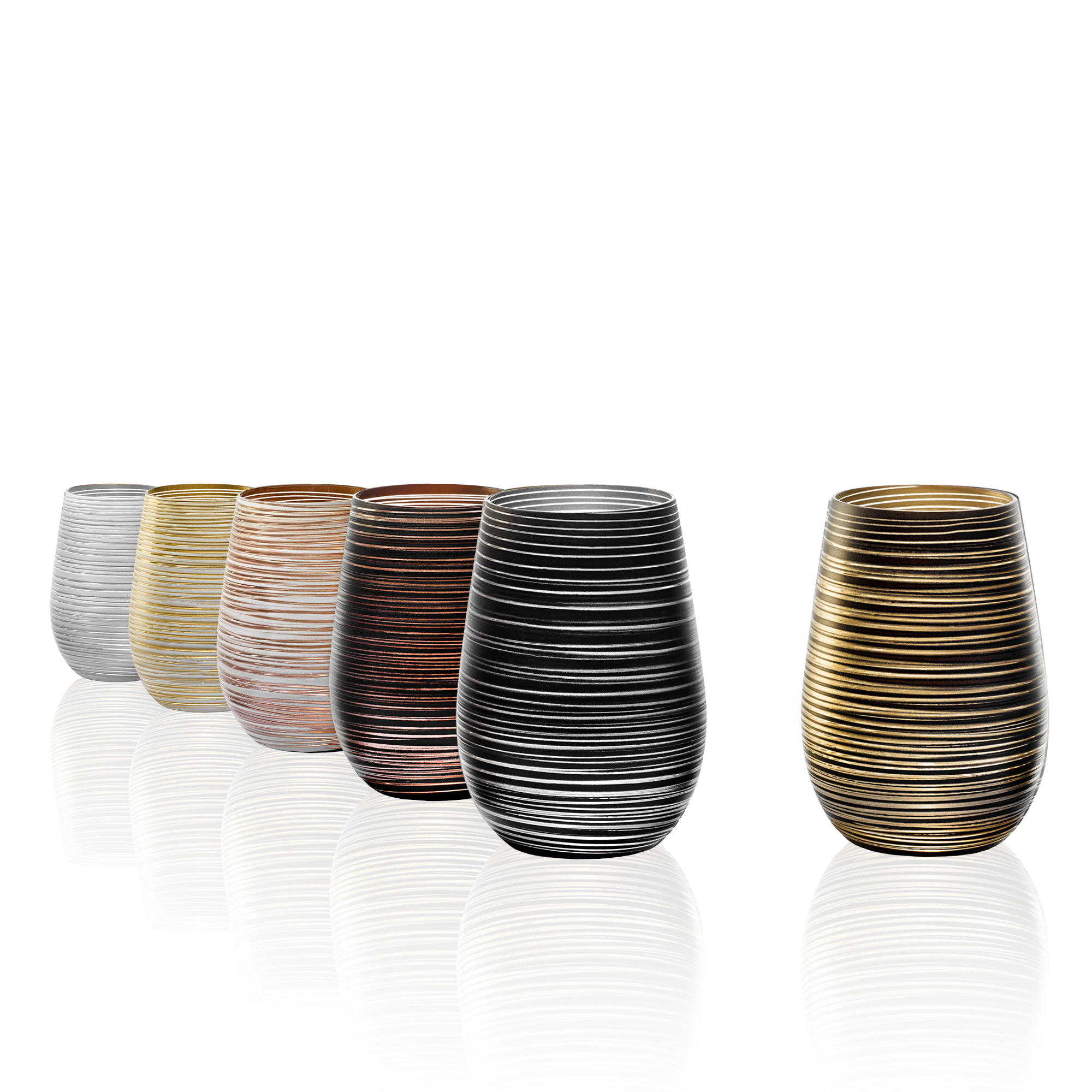 Design Becher Made in Germany von Stölzle Lausitz in verschiedenen Farben und Oberflächenstrukturen