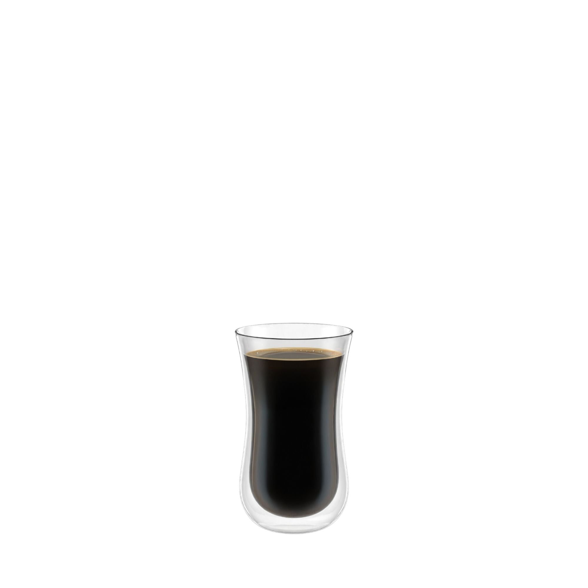 Stölzle Lausitz doppelwandiges Kaffeeglas mit schwarzem Kaffee für stilvolles Trinken