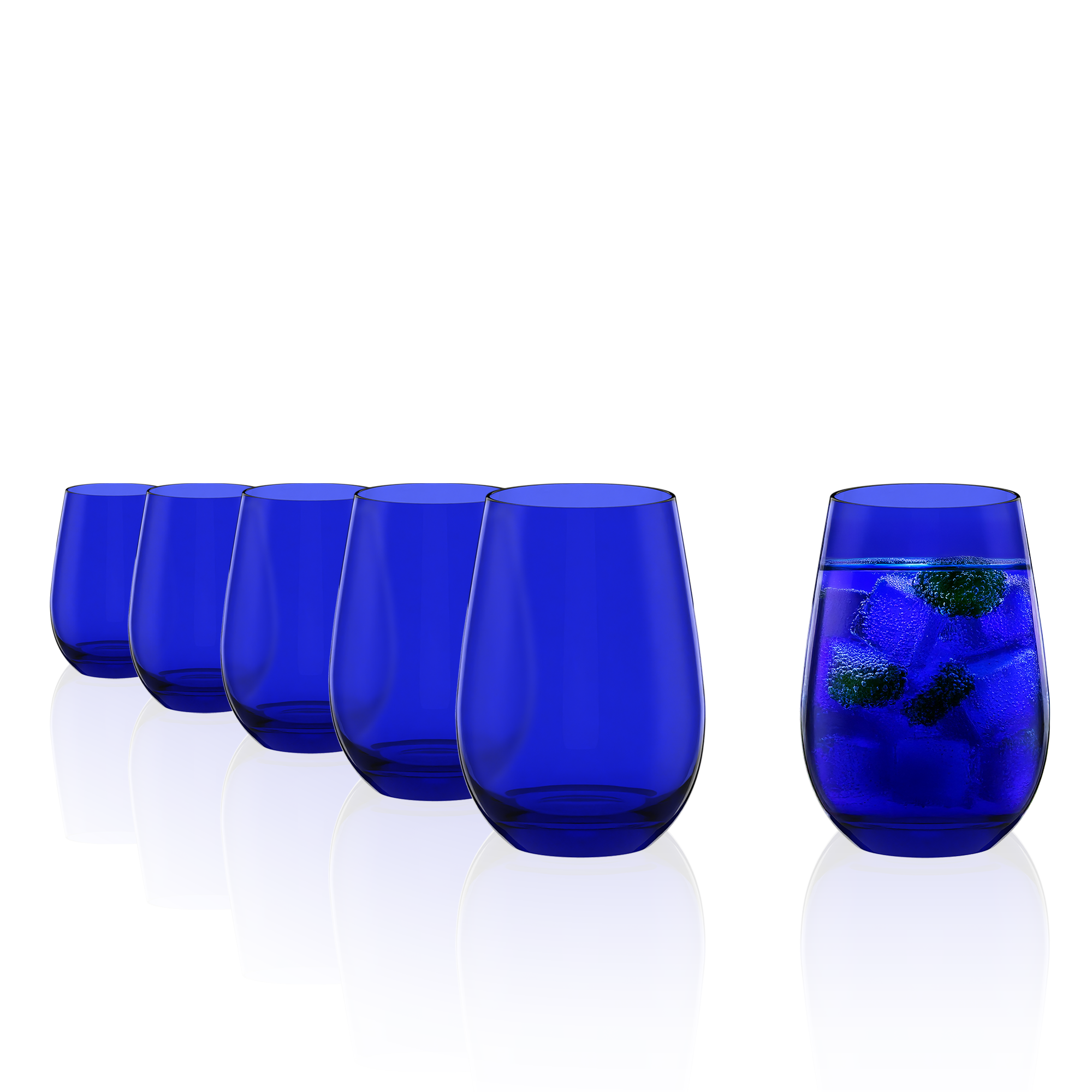 Stölzle Lausitz Elements Gläser 6er Set in Blau, perfekt für Getränke und elegante Tischdekoration