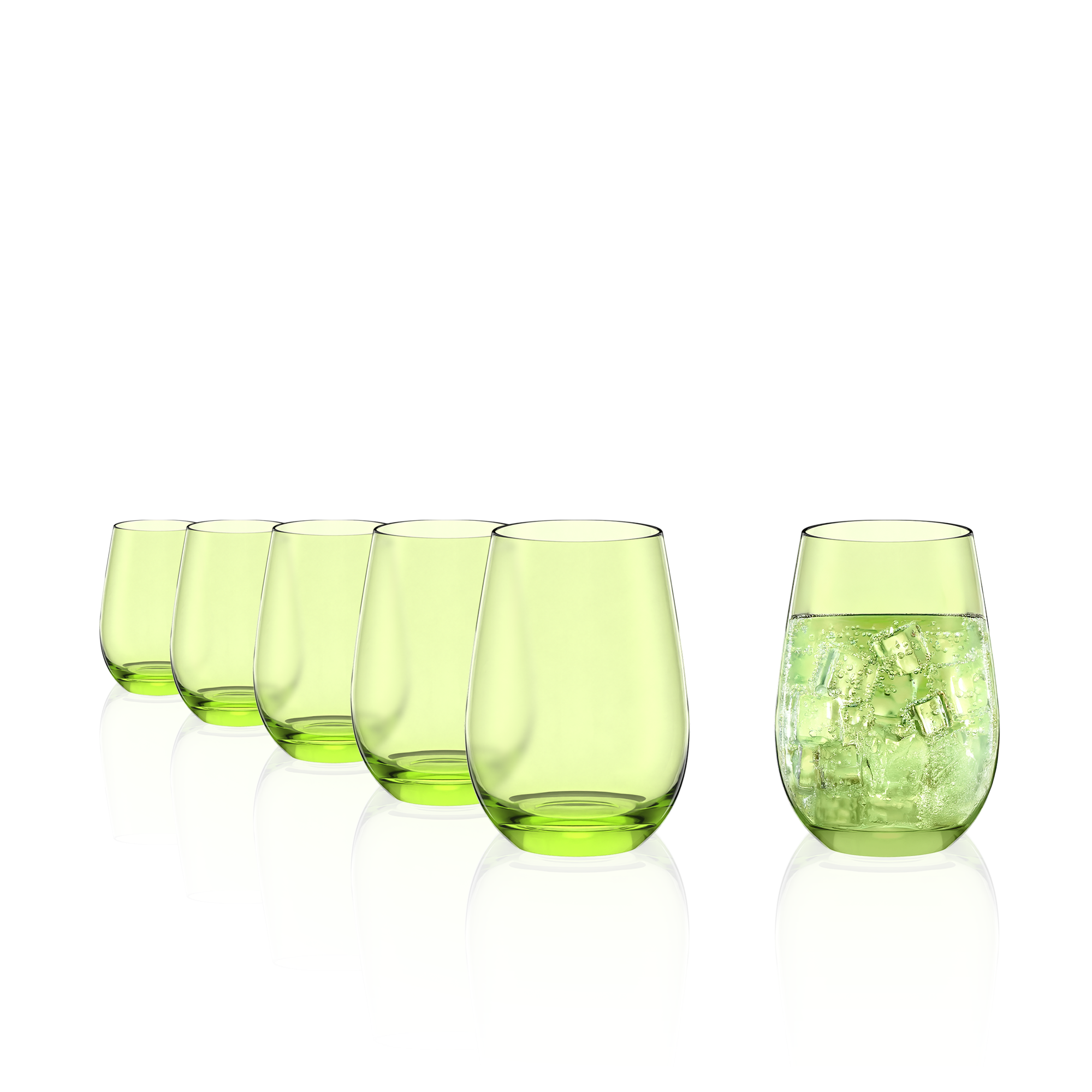 Elements Kids Becher Set von Stölzle Lausitz in frischem Grünton für Kinder, ideal für Getränke.