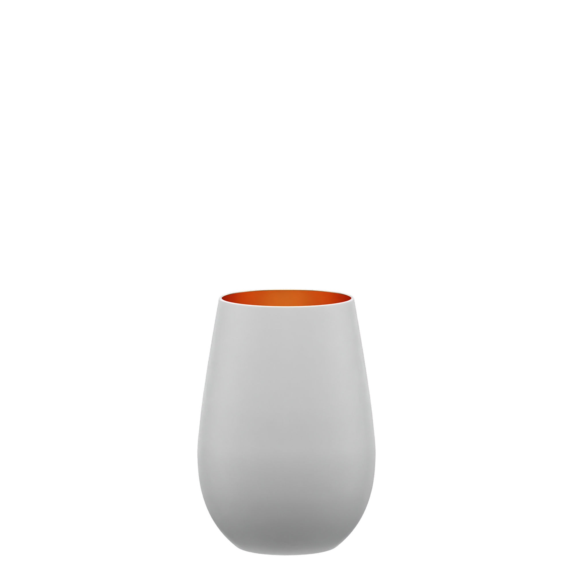 Funktionale Designer Becher 6er Set in elegantem Weiß mit lebhaftem orangefarbenen Innenfutter