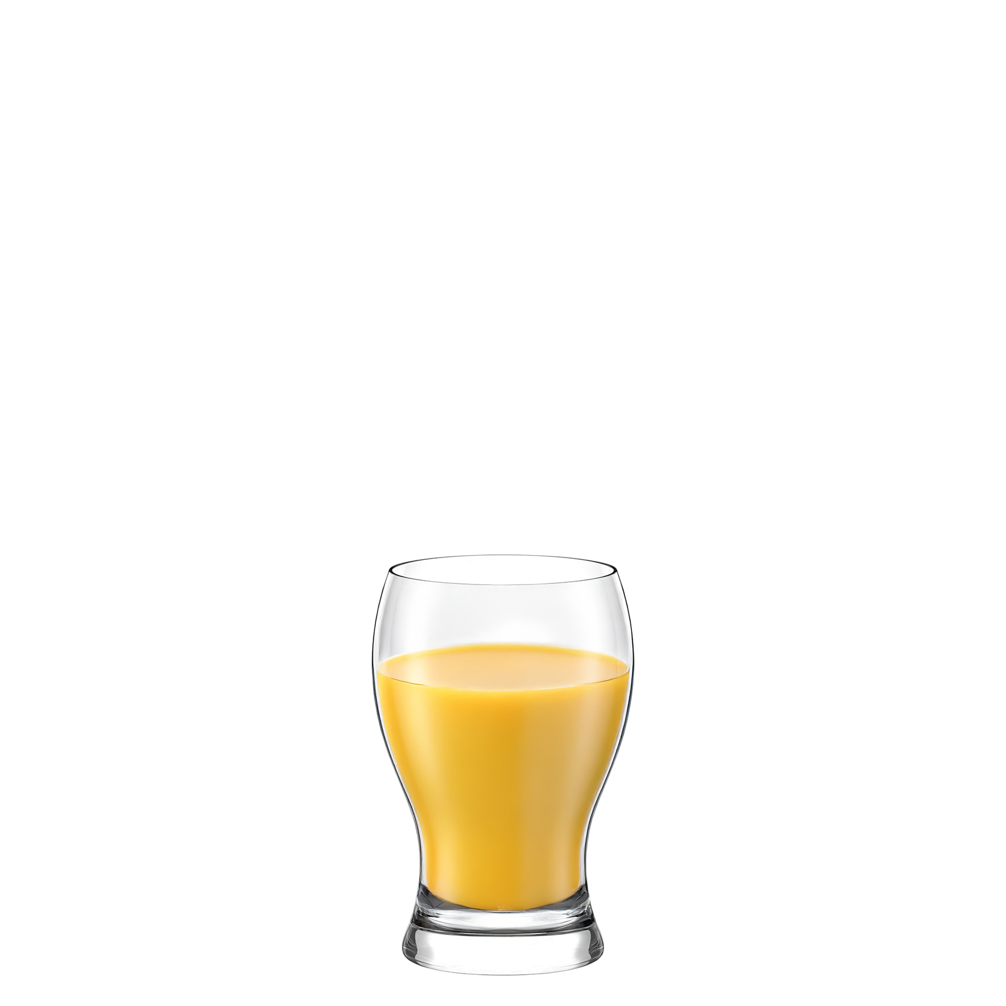 Glasbecher aus Deutschland von Stölzle Lausitz mit Orangensaft im eleganten Design