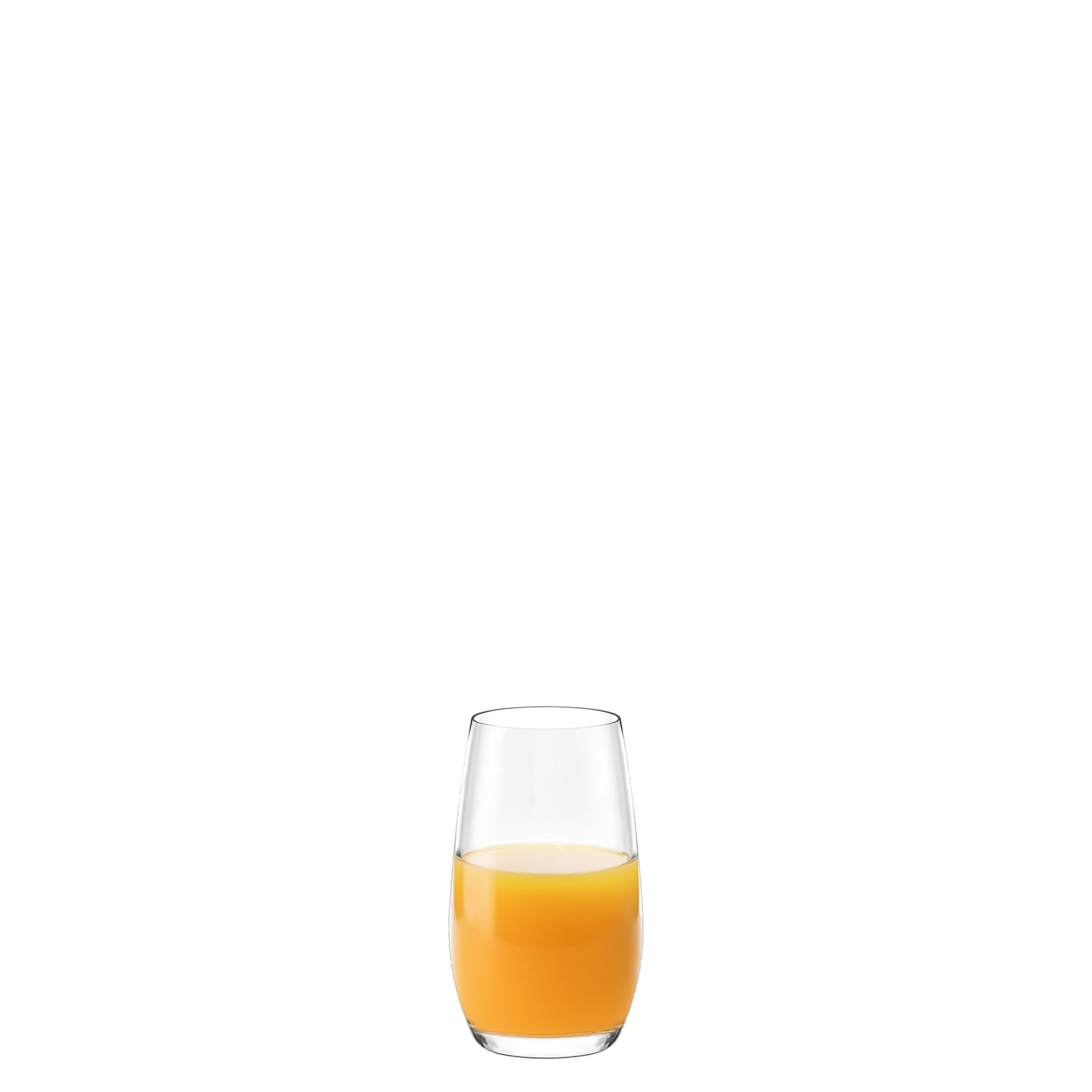 Klarer Stölzle Lausitz Saftglas mit frisch gepresstem Orangensaft für den täglichen Genuss