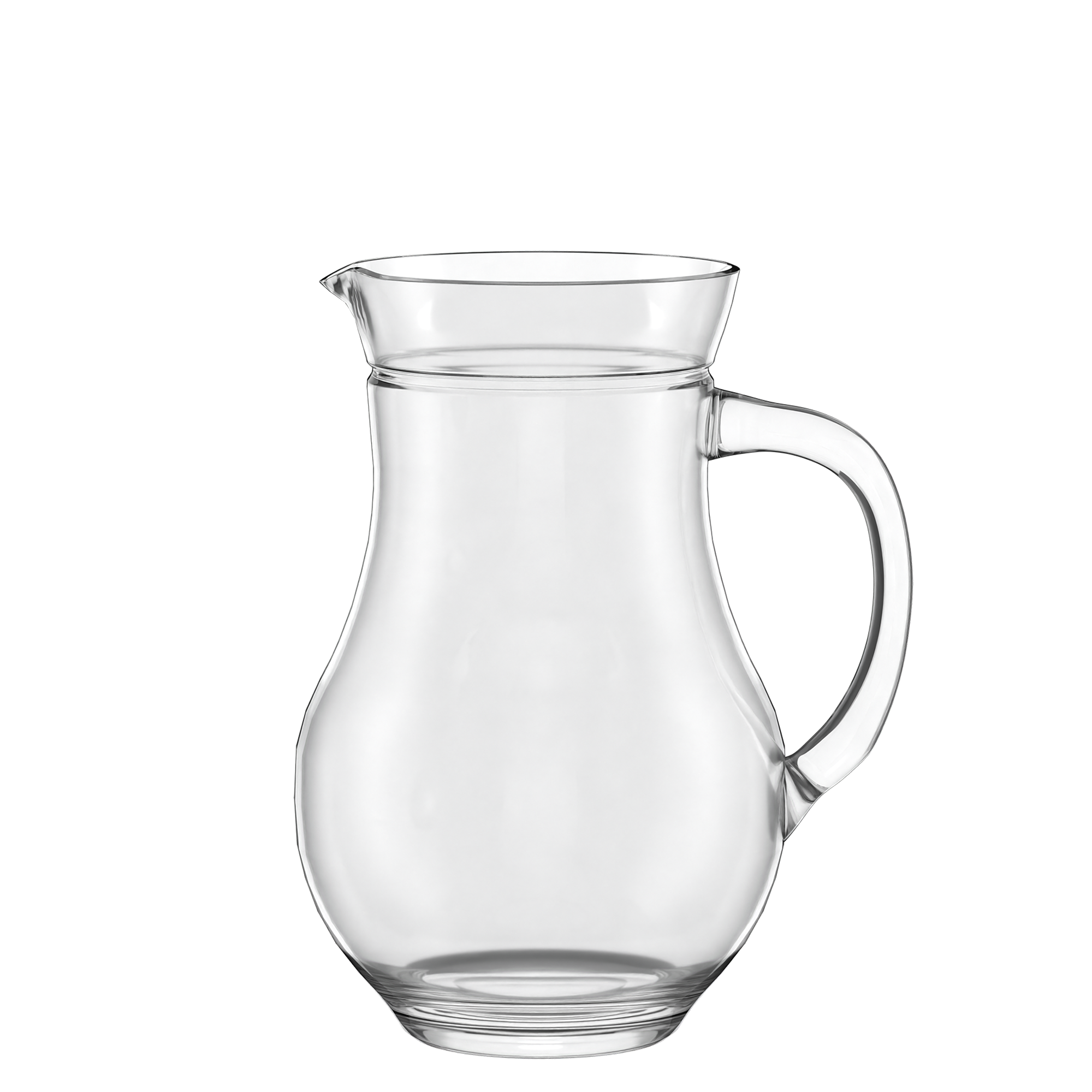 Elegante Glaskaraffe Carnuntum mit geschwungener Form für Wasser und Getränke