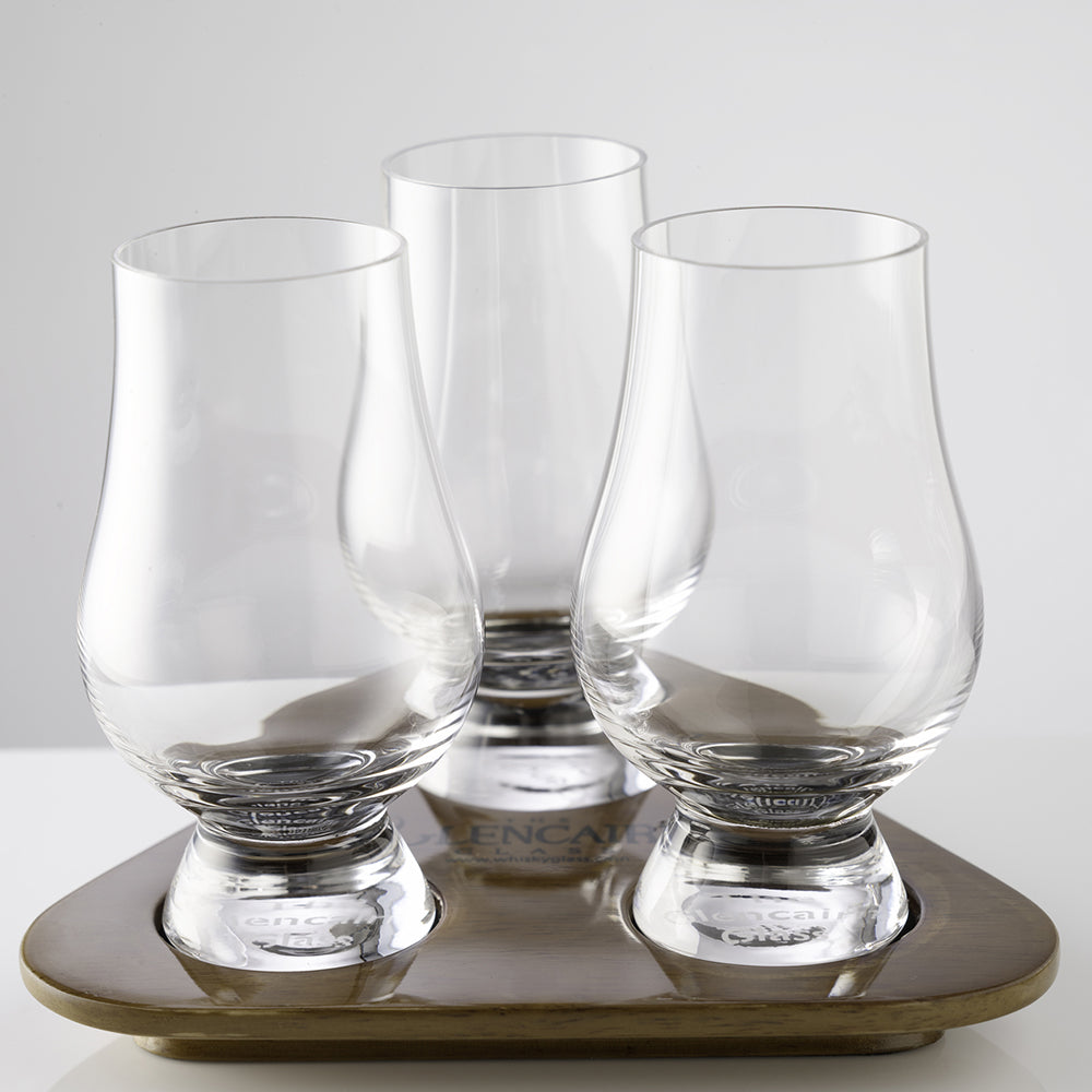The Glencairn Tasting Set 3 Gläser 1 Holztablett