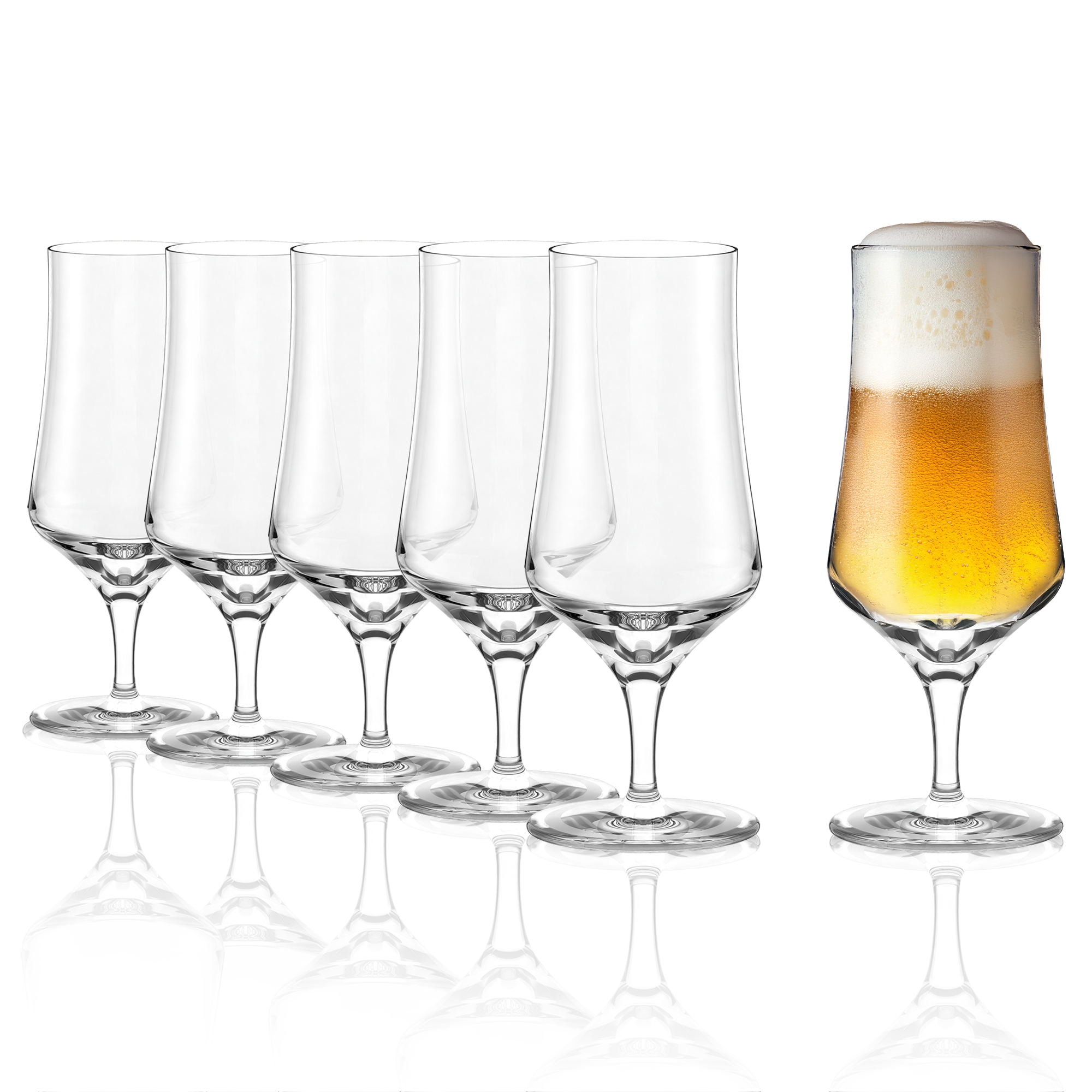 Sechs hochwertige Biergläser Made in Germany mit elegantem Design für ein besonderes Trinkerlebnis