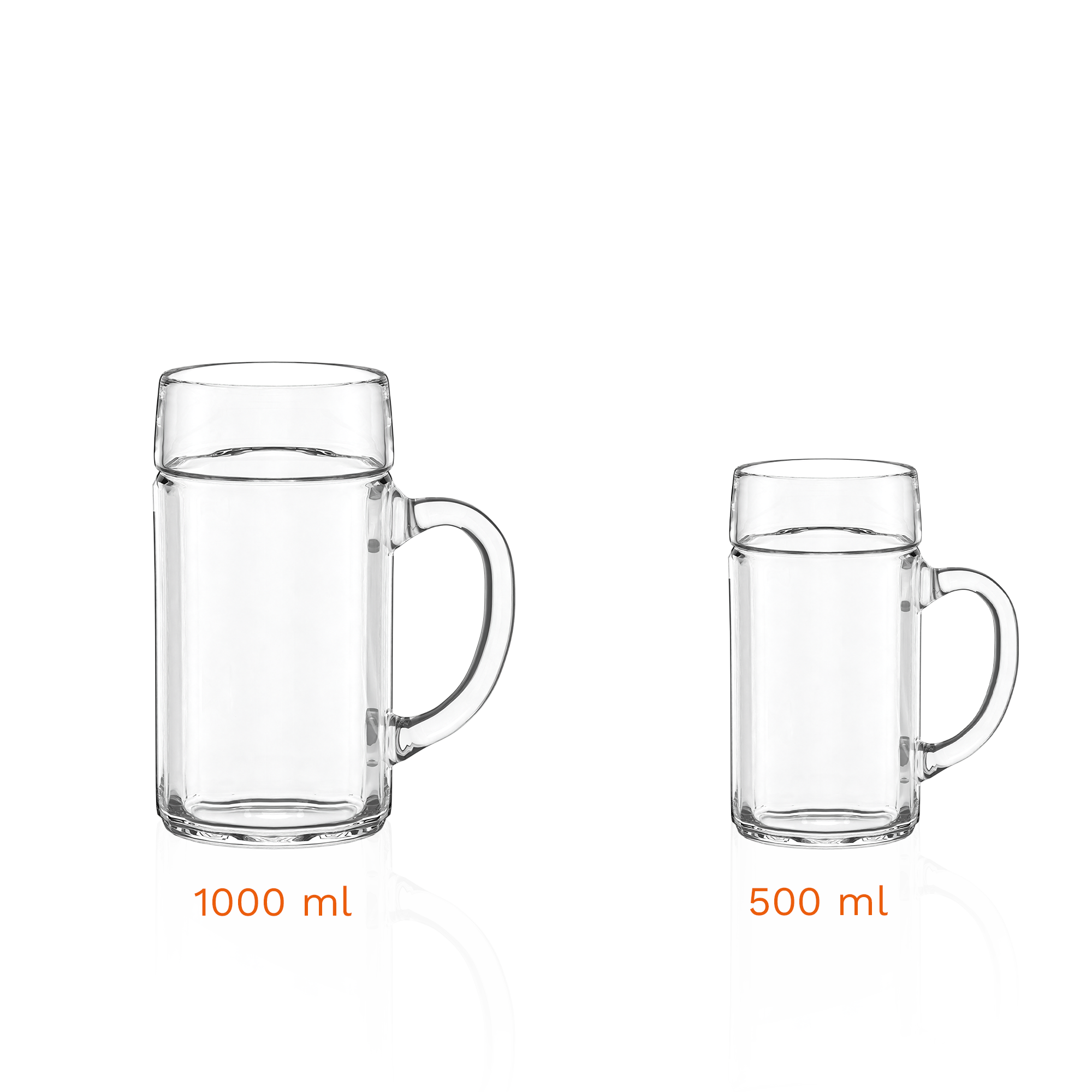 Zwei hochwertige Bierkrüge Deutschland in 500 ml und 1000 ml, perfekt für gesellige Abende.