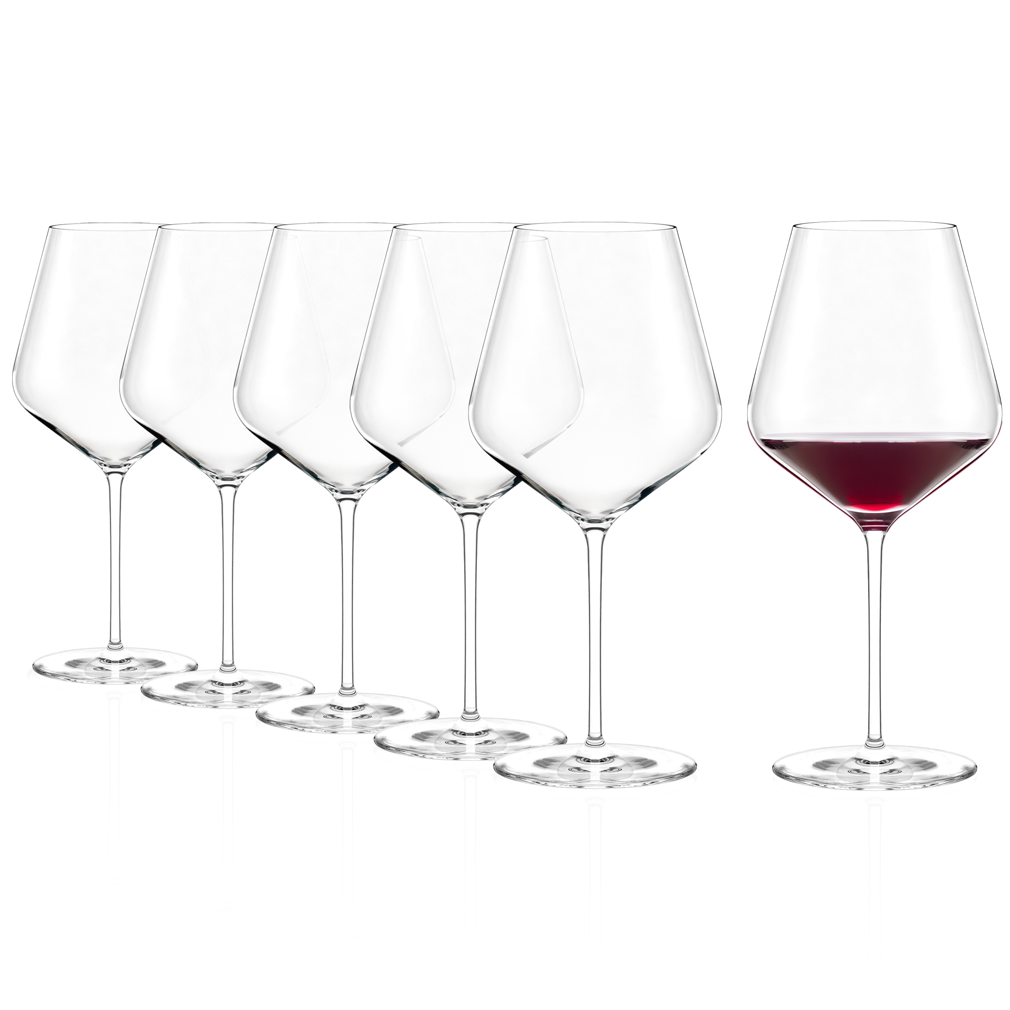 Sechs hochwertige Burgunderkelche von Stölzle Lausitz, perfekt für Weinliebhaber und festliche Anlässe