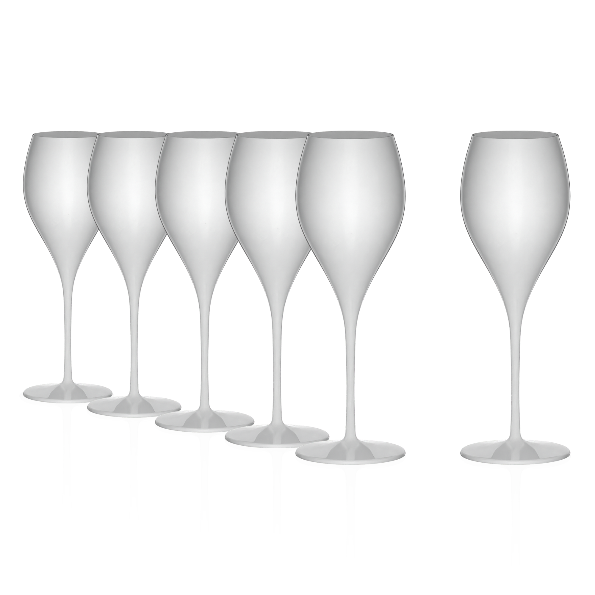 Set aus sechs eleganten, hochwertigen Champagnergläsern von Stölzle Lausitz für festliche Anlässe
