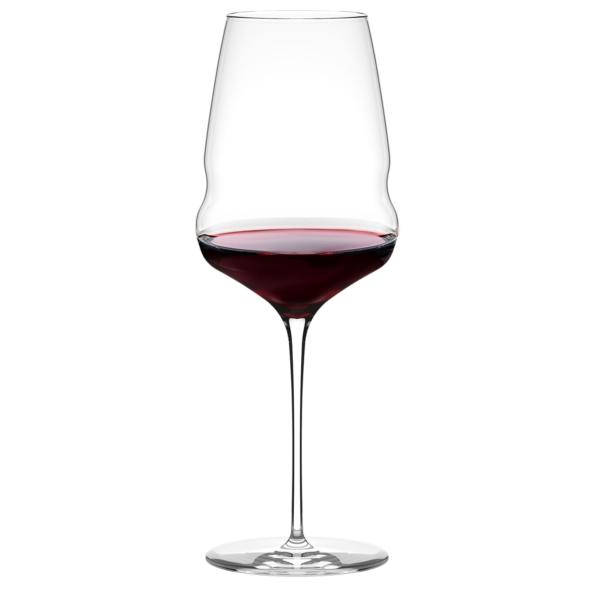 Hochwertige Rotweingläser Made in Germany von Stölzle Lausitz mit elegantem Design und rotem Wein gefüllt