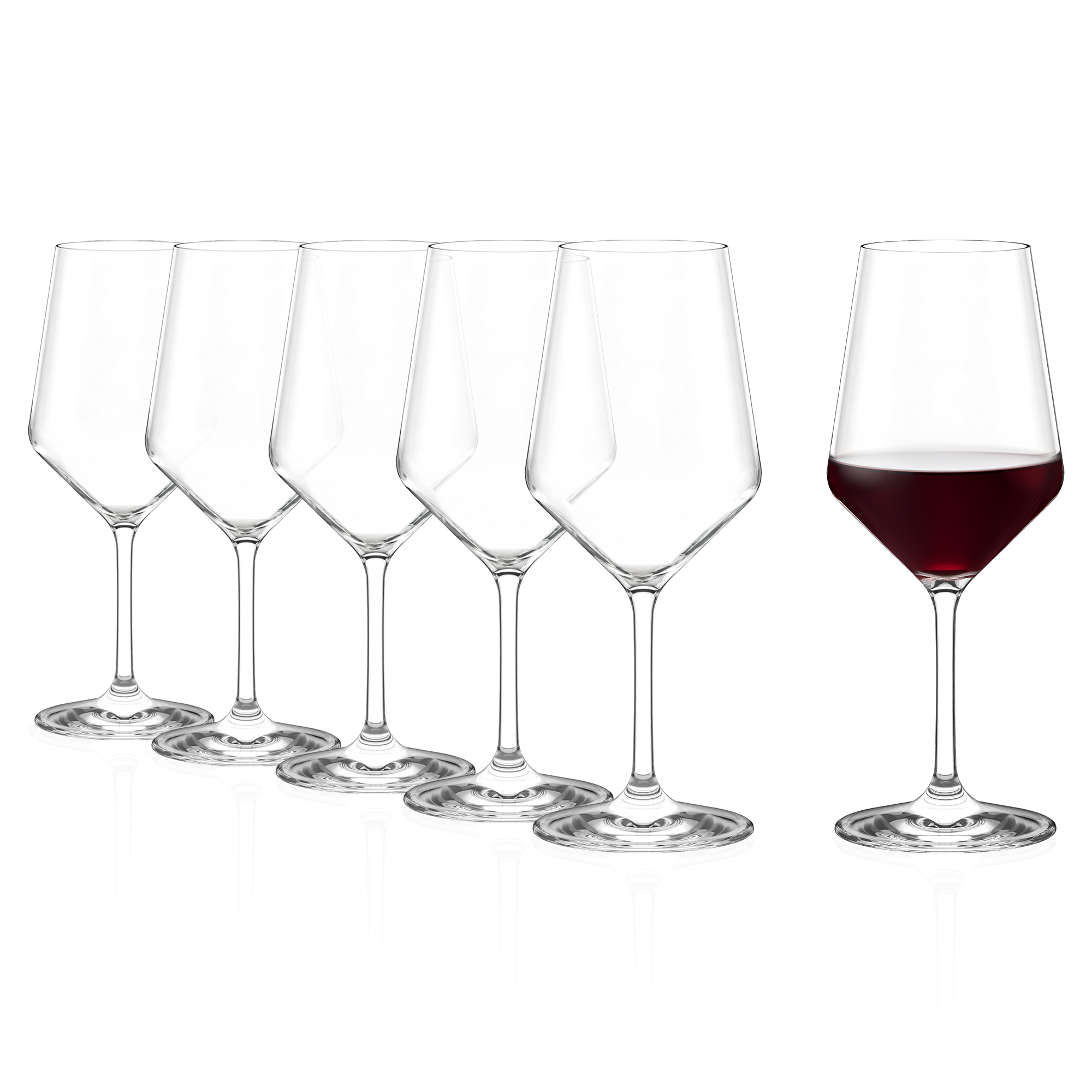 Sechs hochwertige Rotweinkelche von Stölzle Lausitz, perfekt für Weinliebhaber und elegante Anlässe.
