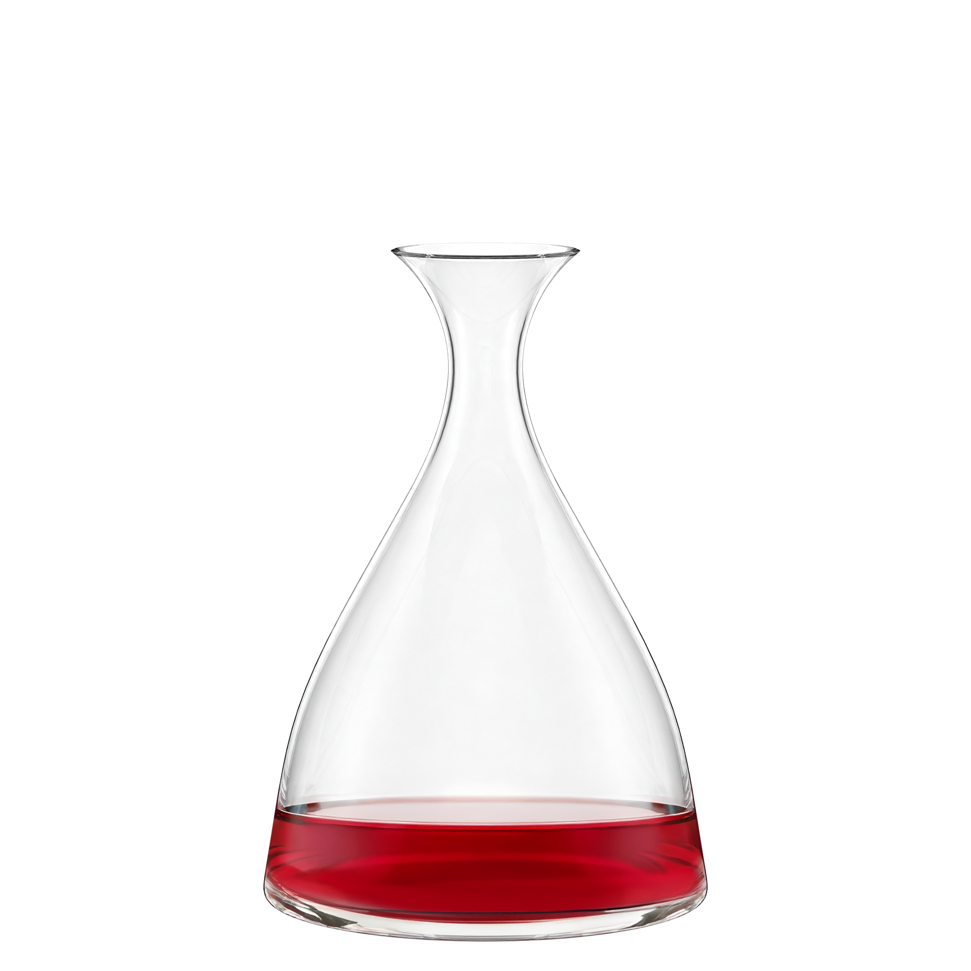 Hochwertige Weindekanter von Stölzle Lausitz mit elegantem Design und rotem Wein im Inneren