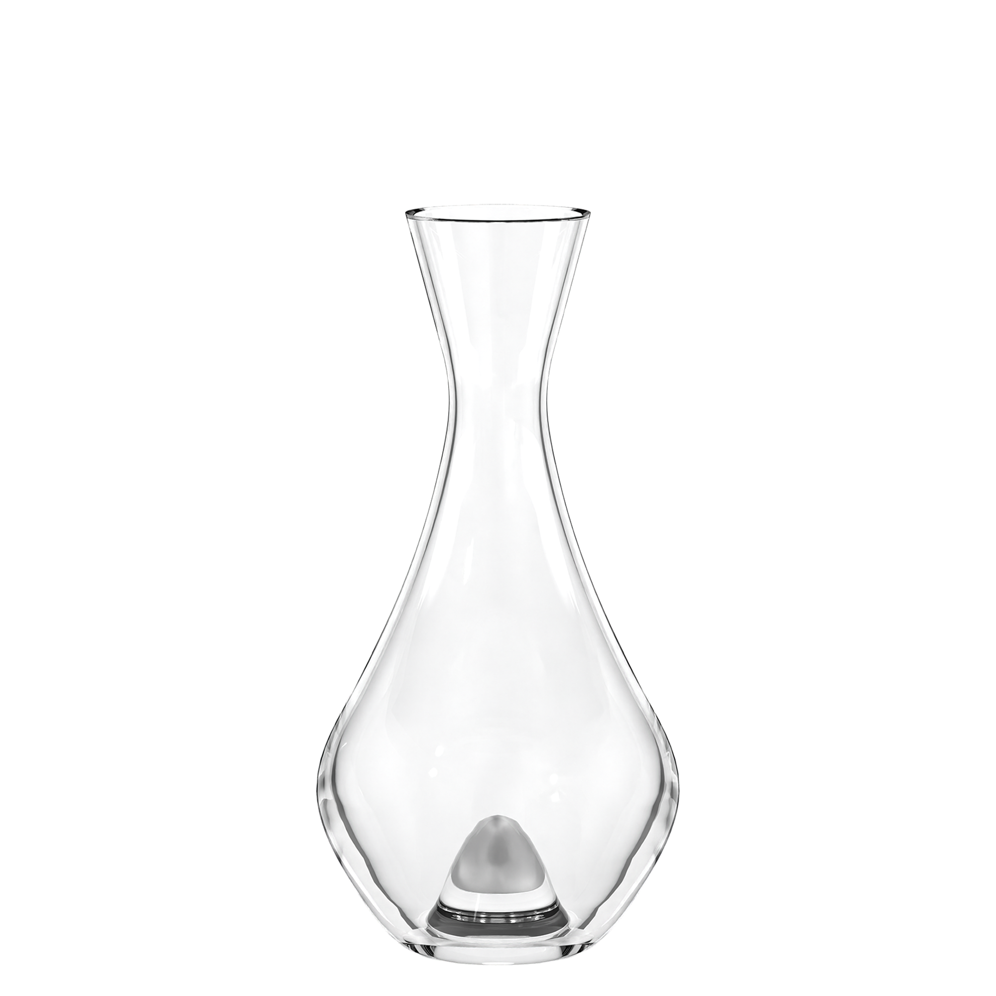 Elegante klare Karaffe für Weißwein mit geschwungenem Design für stilvolles Servieren