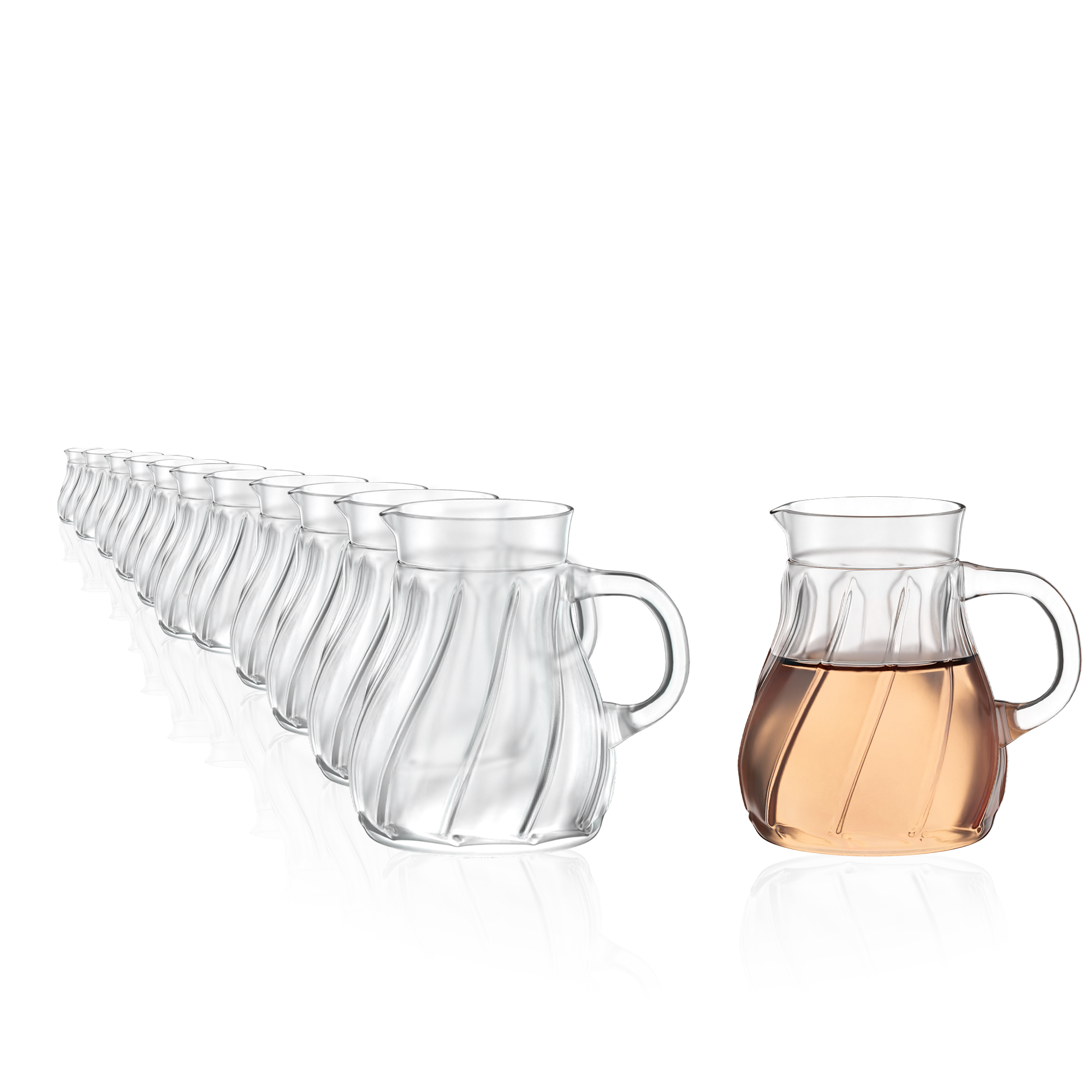 Eleganter Krug für Getränke mit wellenförmigem Design, ideal für Tischdekoration und Gäste