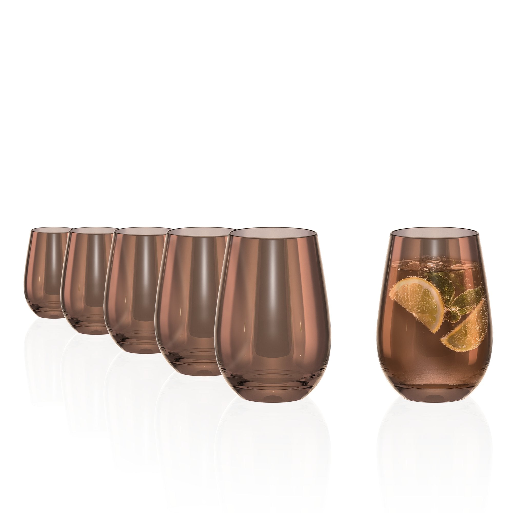 Longdrinkbecher Set braun mit elegantem Design, ideal für cocktails und erfrischende Getränke
