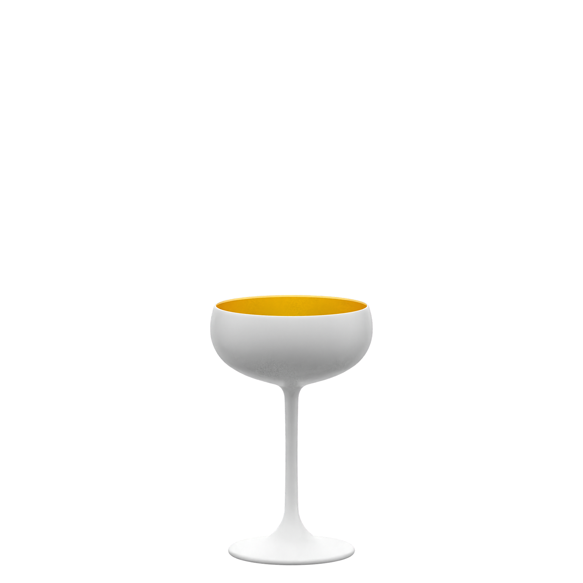 Elegantes Stölzle Lausitz Cocktailglas in Weiß mit gelber Innenseite, Luxus Gläser Made in Germany