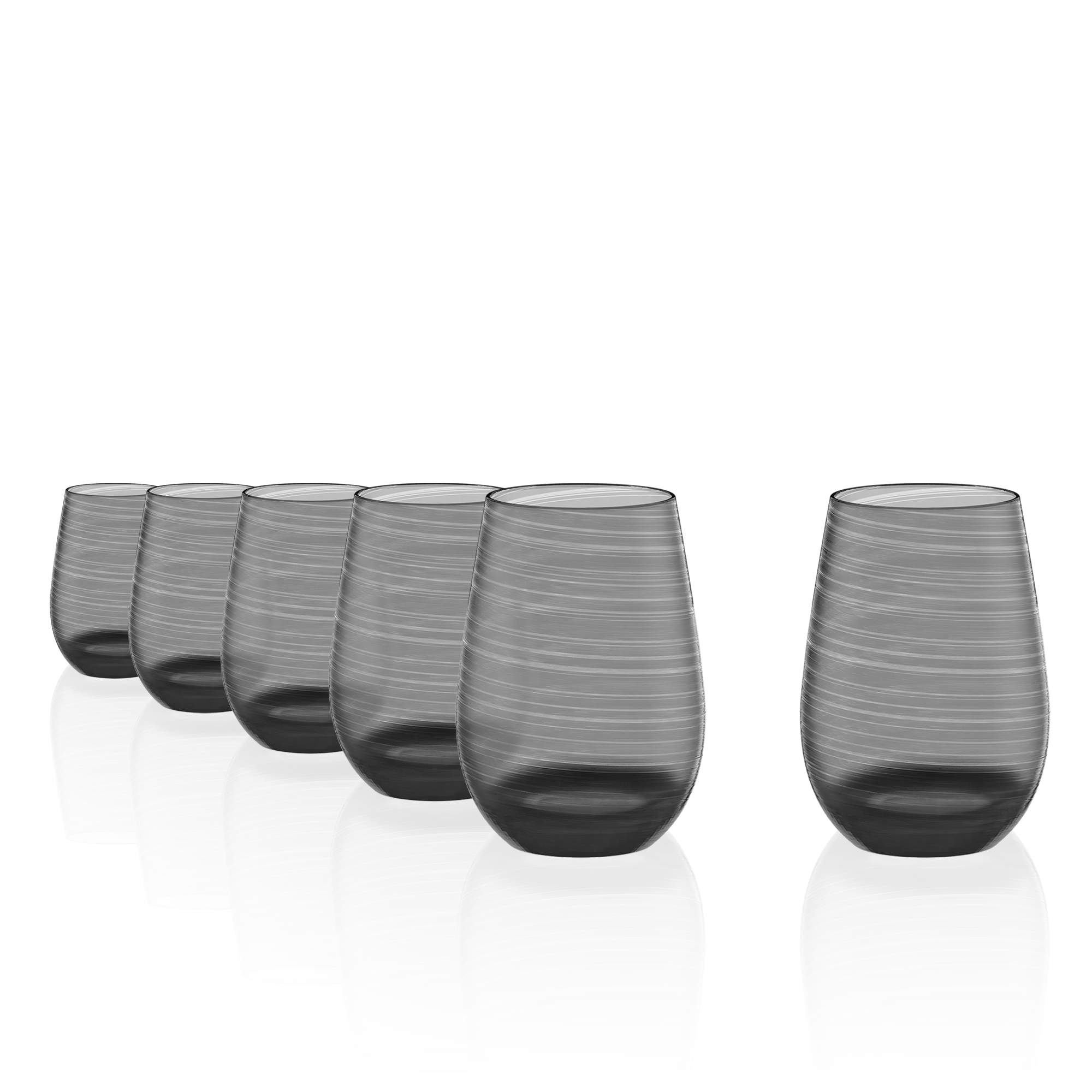 Stölzle Lausitz Hebe Gläser in Grau, Set von 6, ideal für Getränke mit Made in Germany Gläser