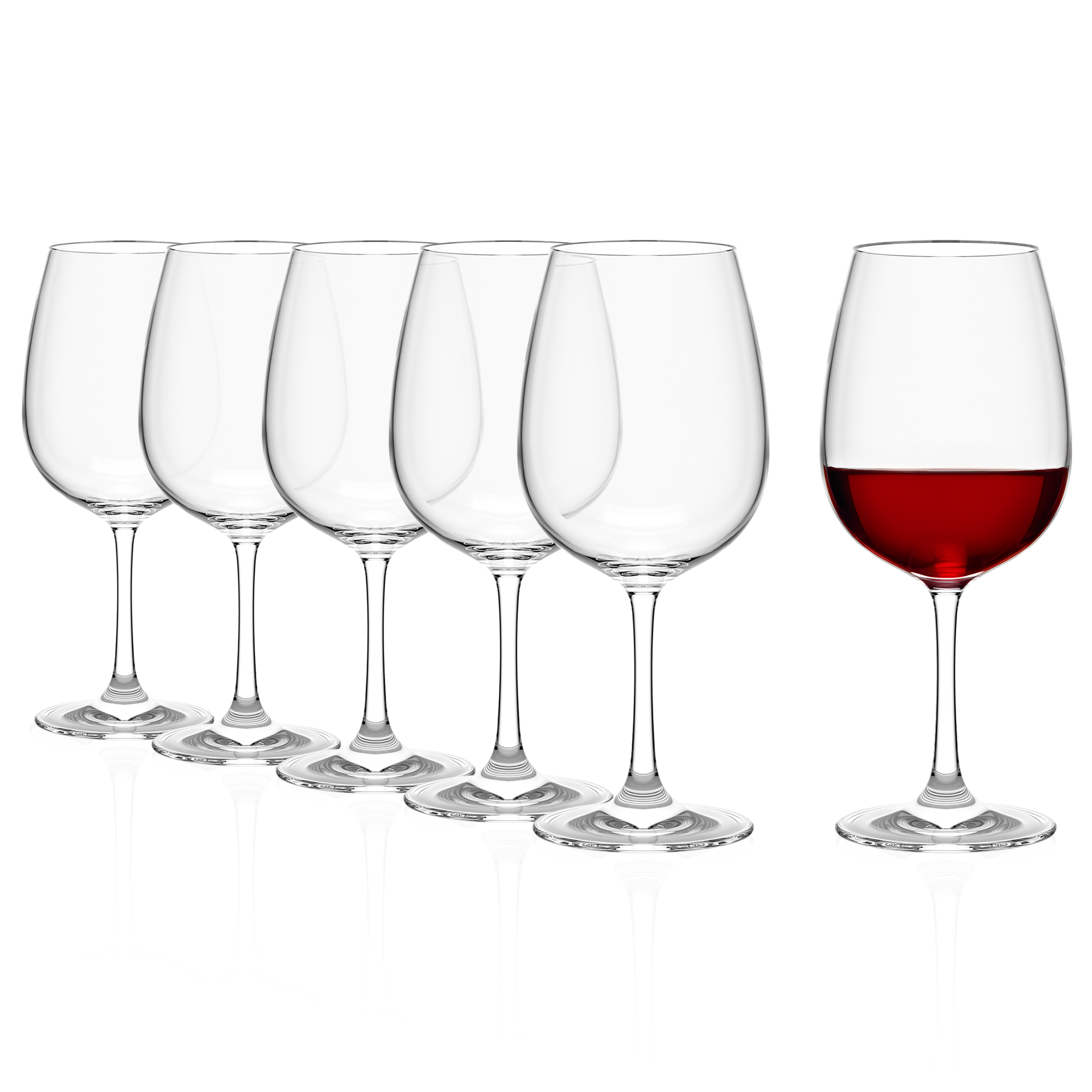 Set aus sechs eleganten Weingläsern, ideal für jeden Weinliebhaber, Made in Germany Weinglas