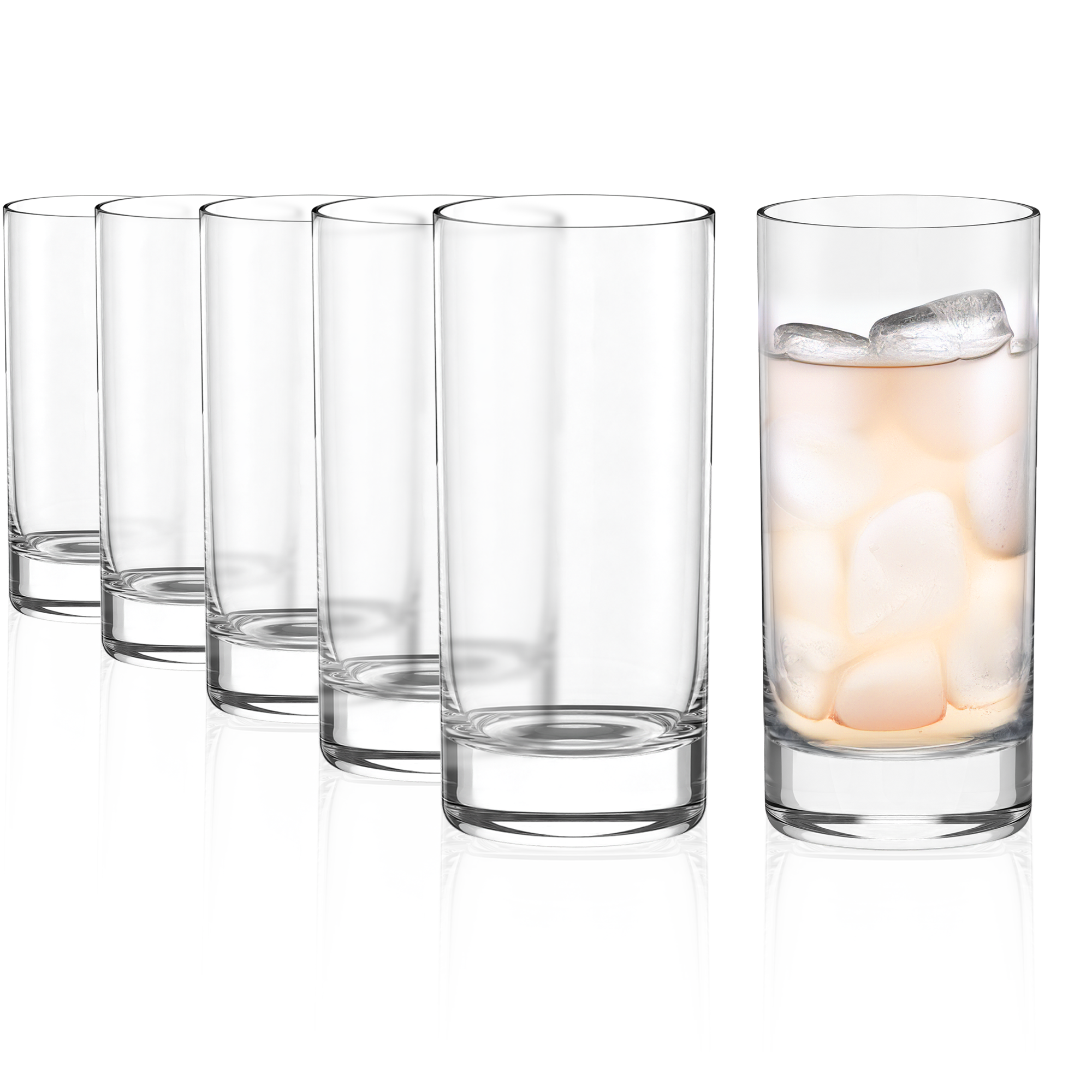 Set mit sechs transparenten New York Bar Gläsern, ideal für Cocktails und Getränke servieren