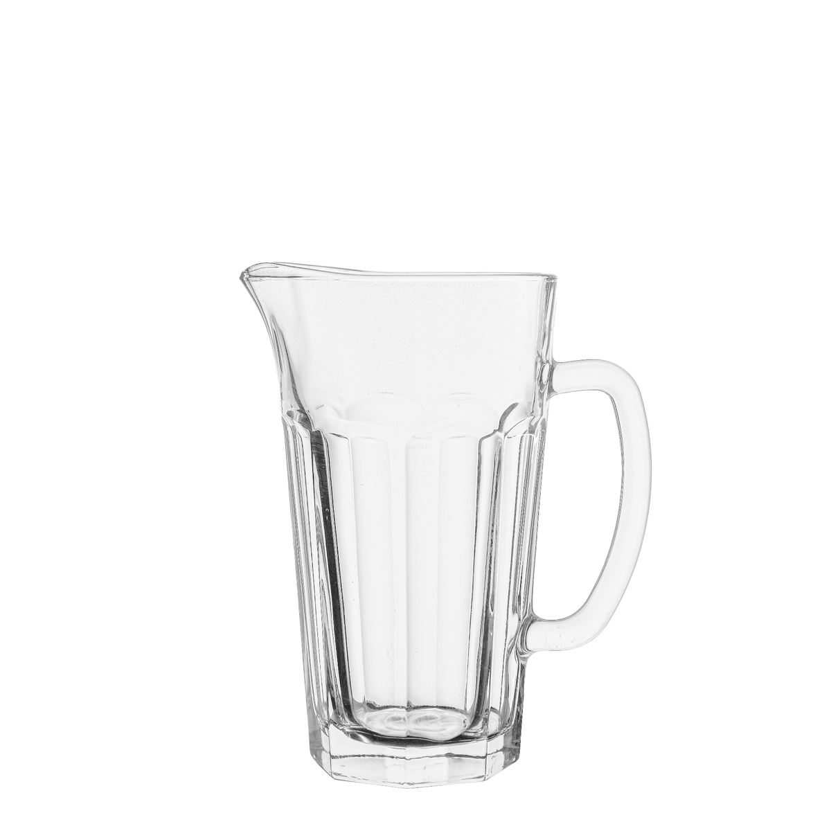 Oberglas Max Jug Krug 1500ml, leer vor hellem Hintergrund