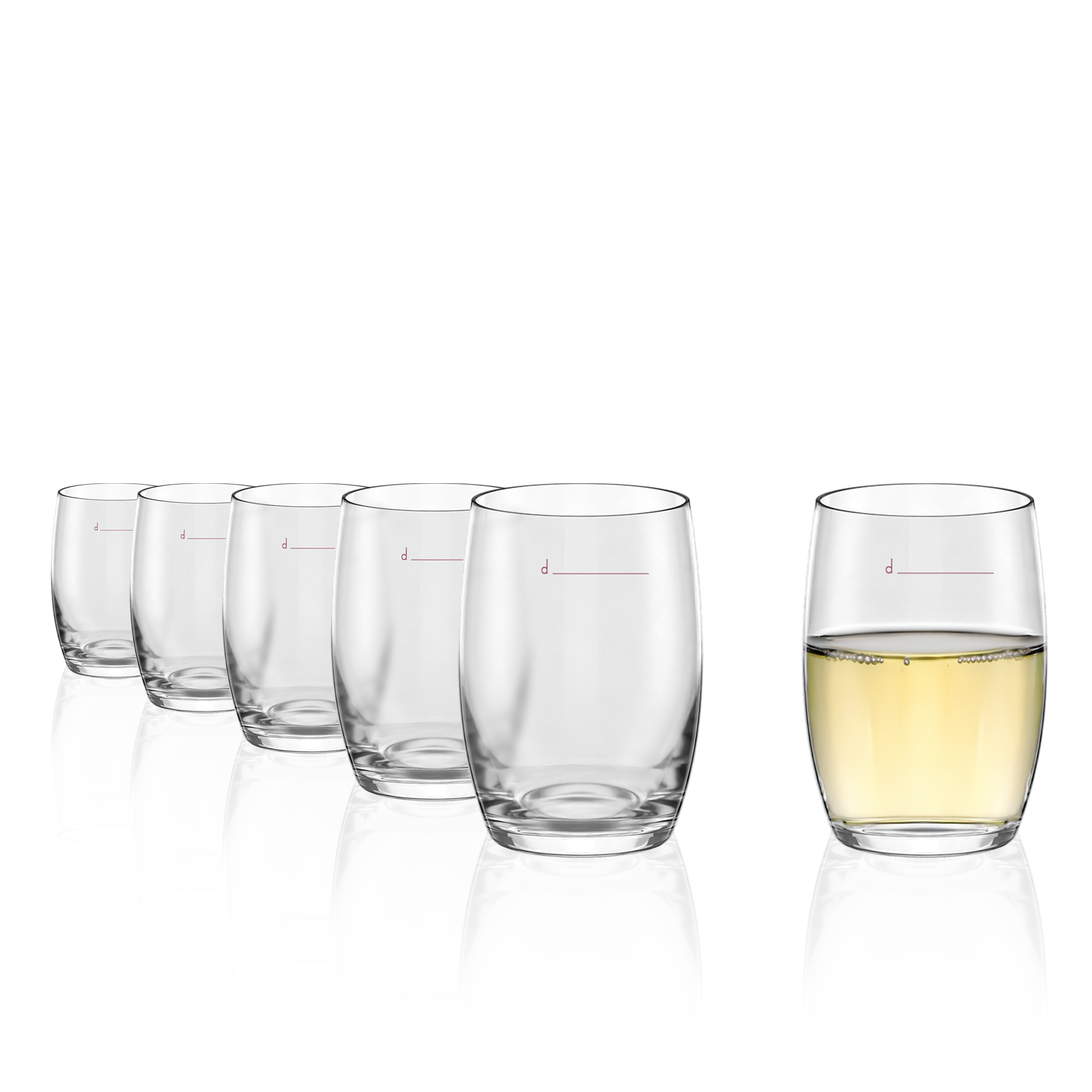 White Wine Tumbler „the new 1/8“ Set of 6