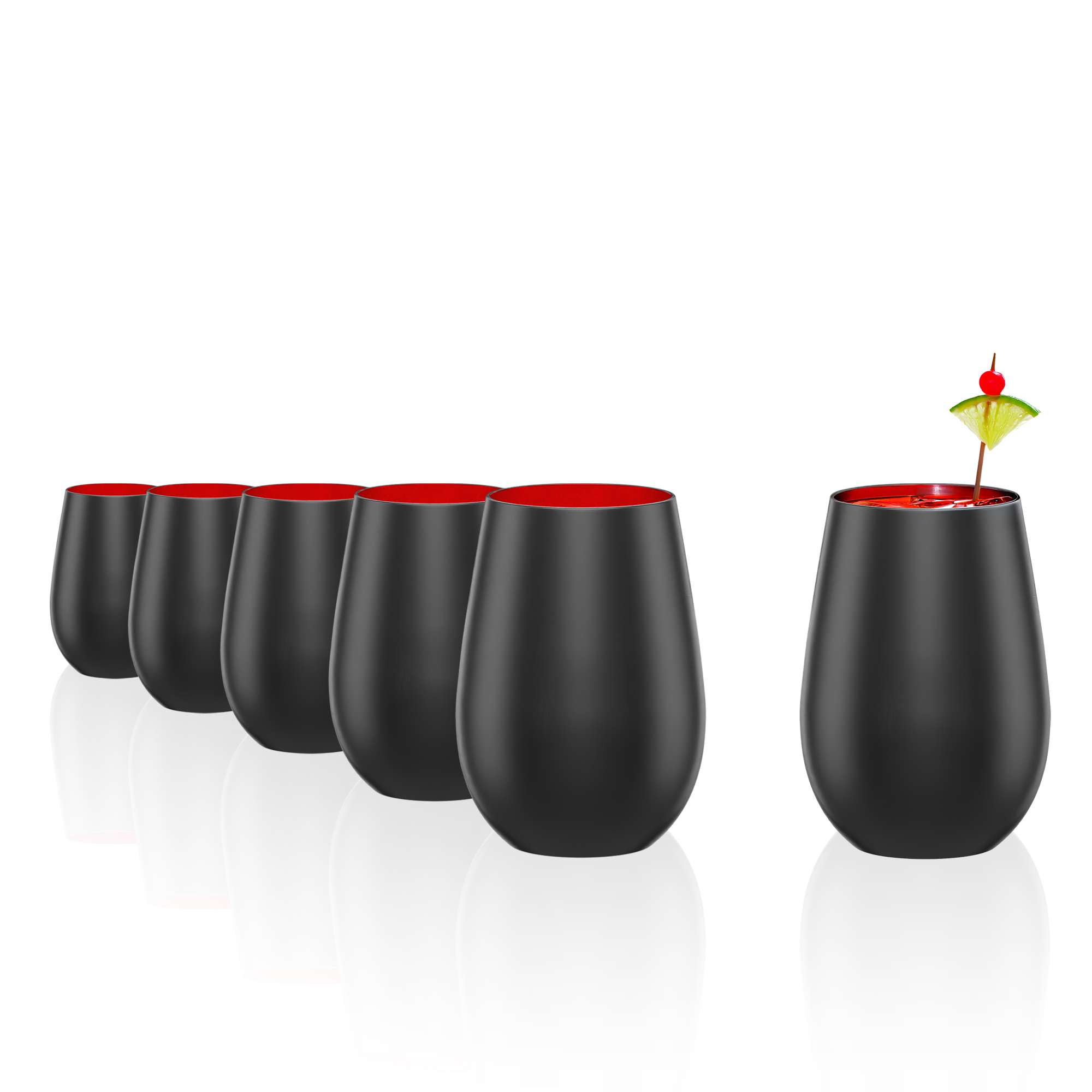 Tumbler Black/Red Elements Set of 6