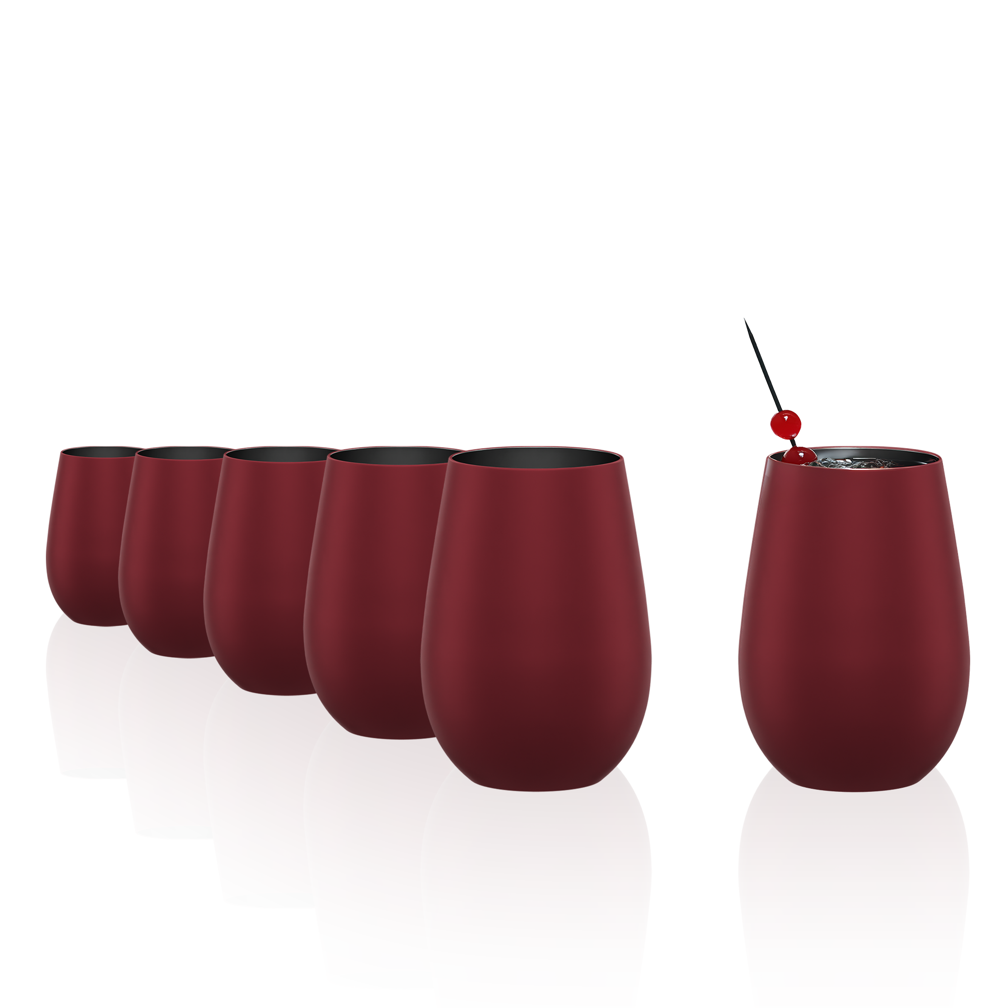 Tumbler Red/Black Elements Set of 6