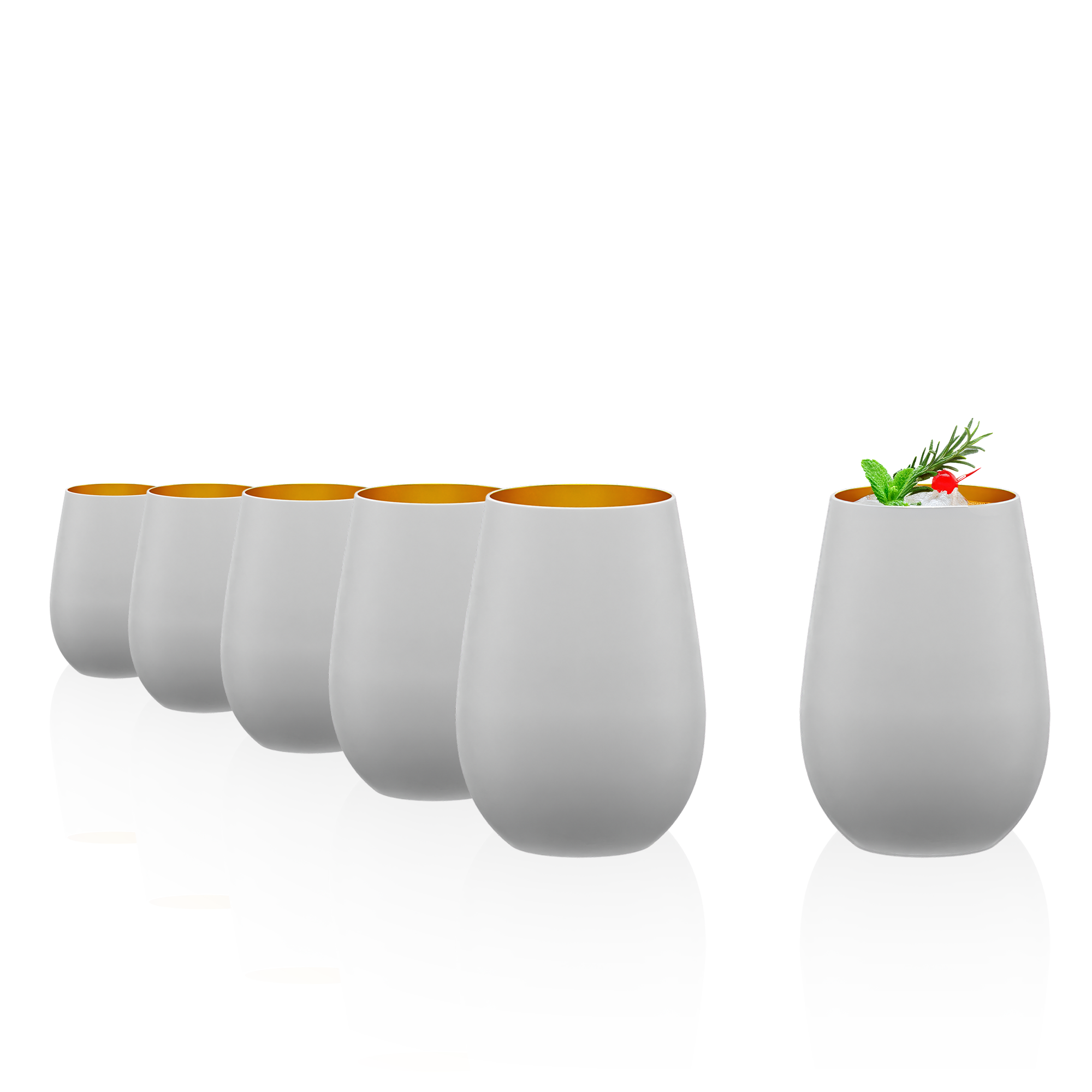 Becher Weiß/Gold Elements 6er Set