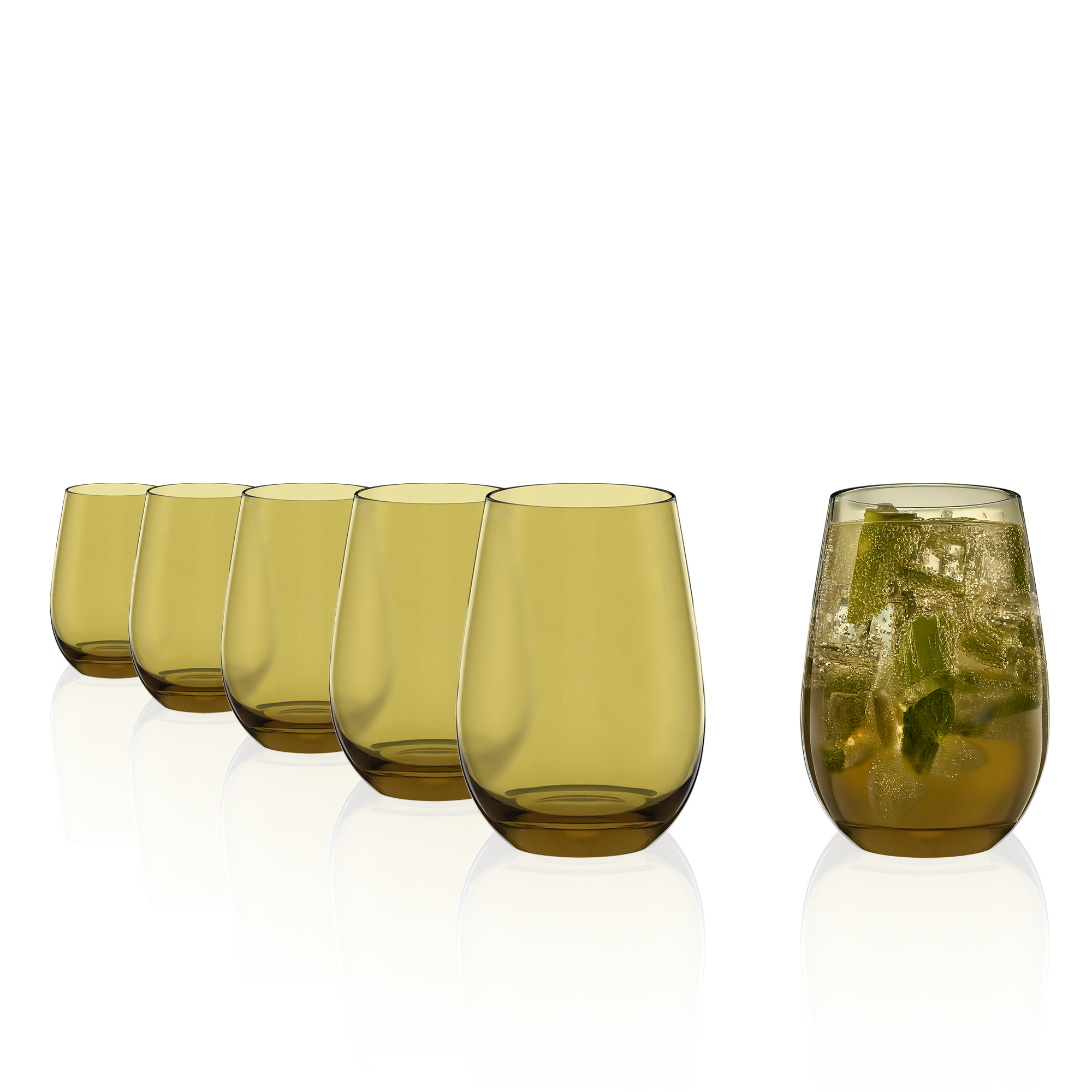 Vaso verde oliva Elements set de 6