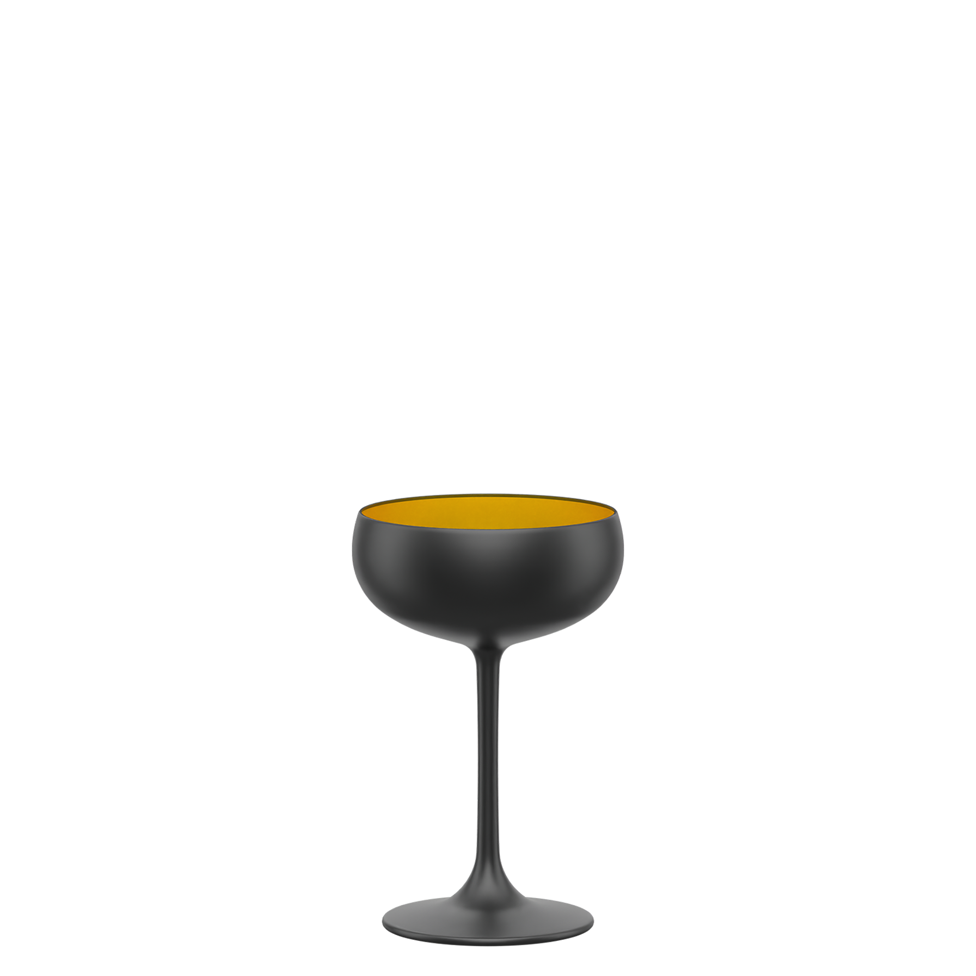 Sparkling Wine Coupe Black/Gold Elements Set of 6