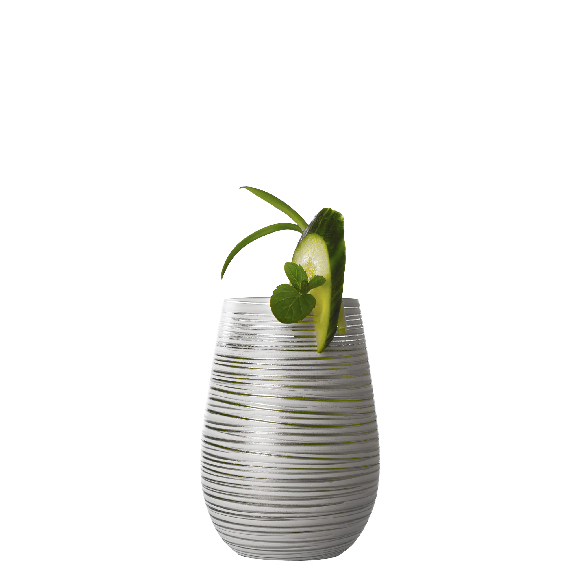 Tumbler White/Silver Twister Set of 6