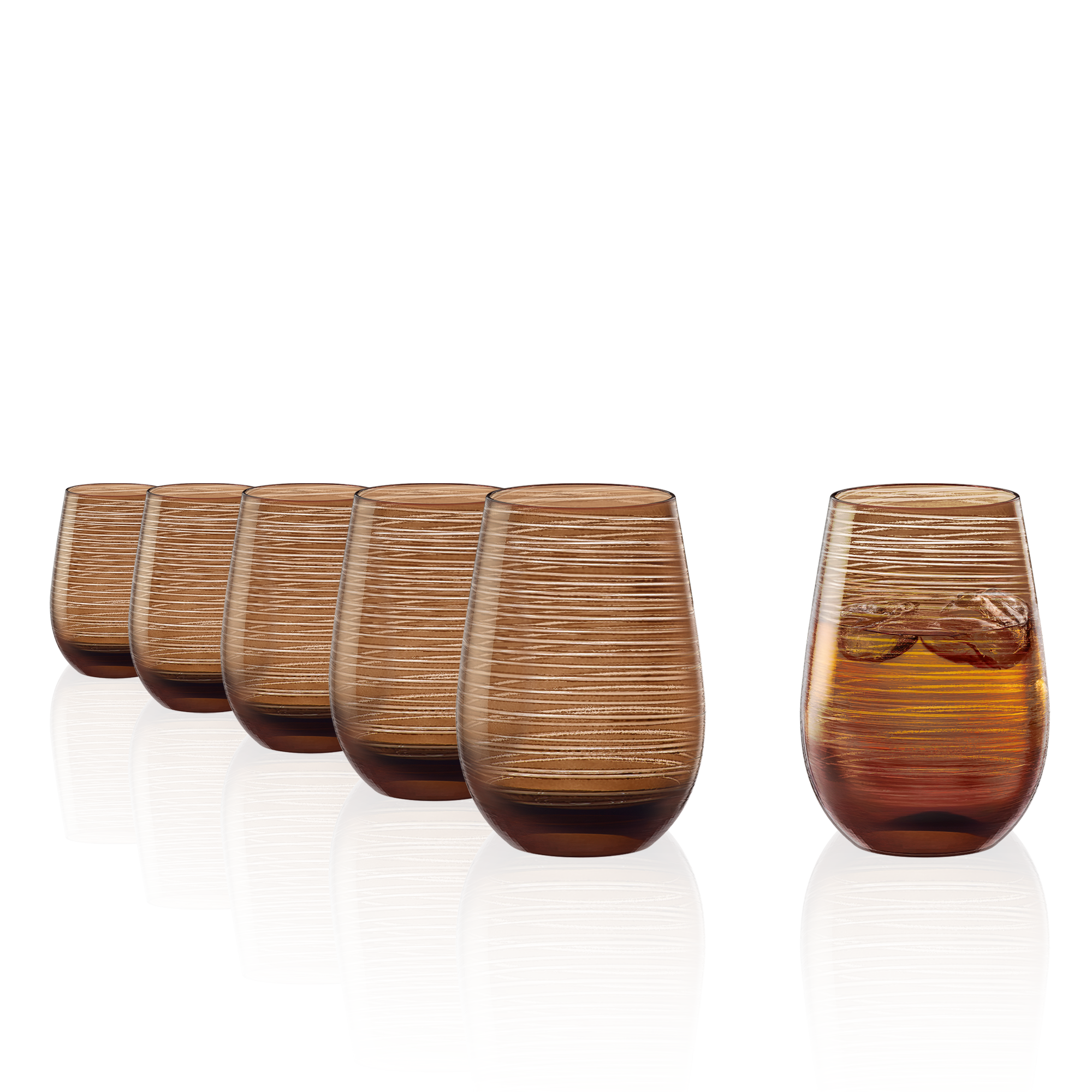 Tumbler Brown Twister Set of 6