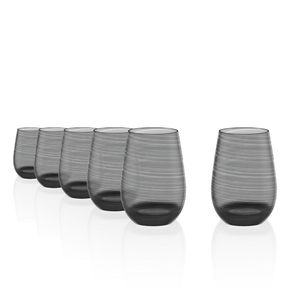 Tumbler Smoke gray Twister Set of 6