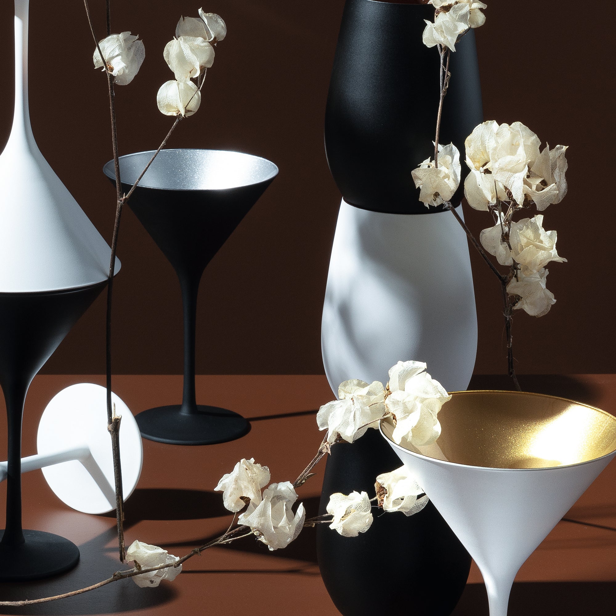Cocktailschale Weiß/Silber Elements 6er Set
