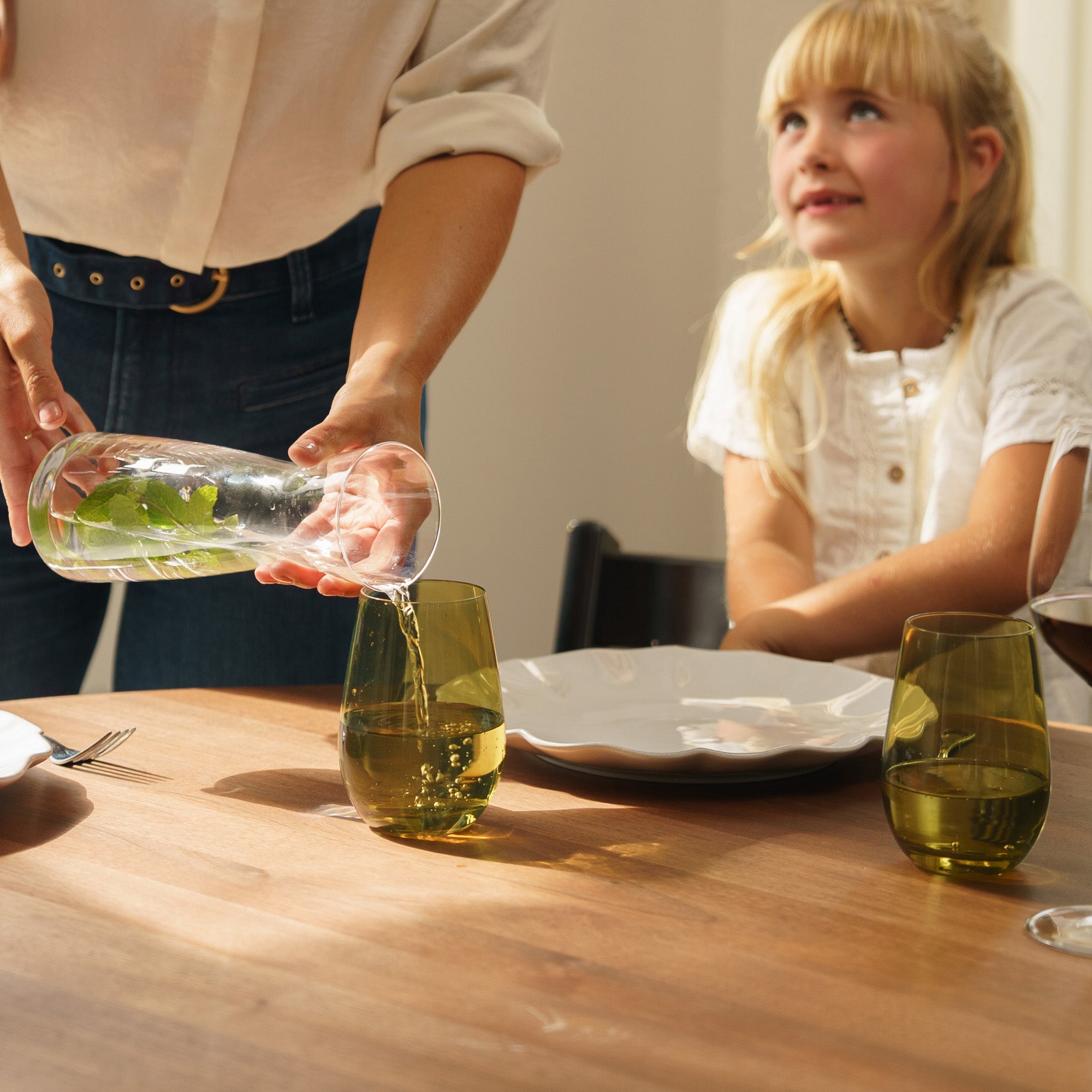 Vaso verde oliva Elements set de 6