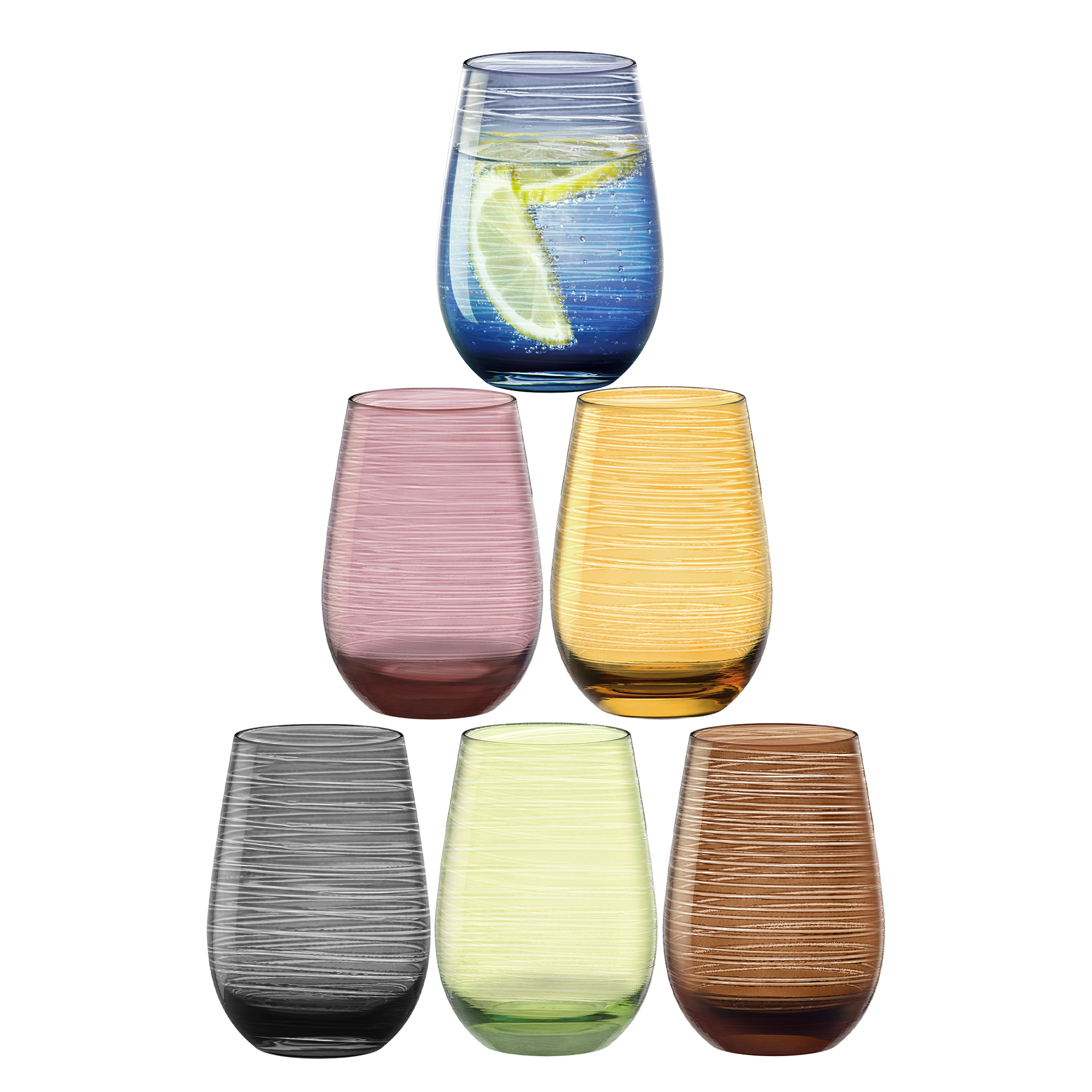 Mix Mediterrana Twister Tumbler Set of 6