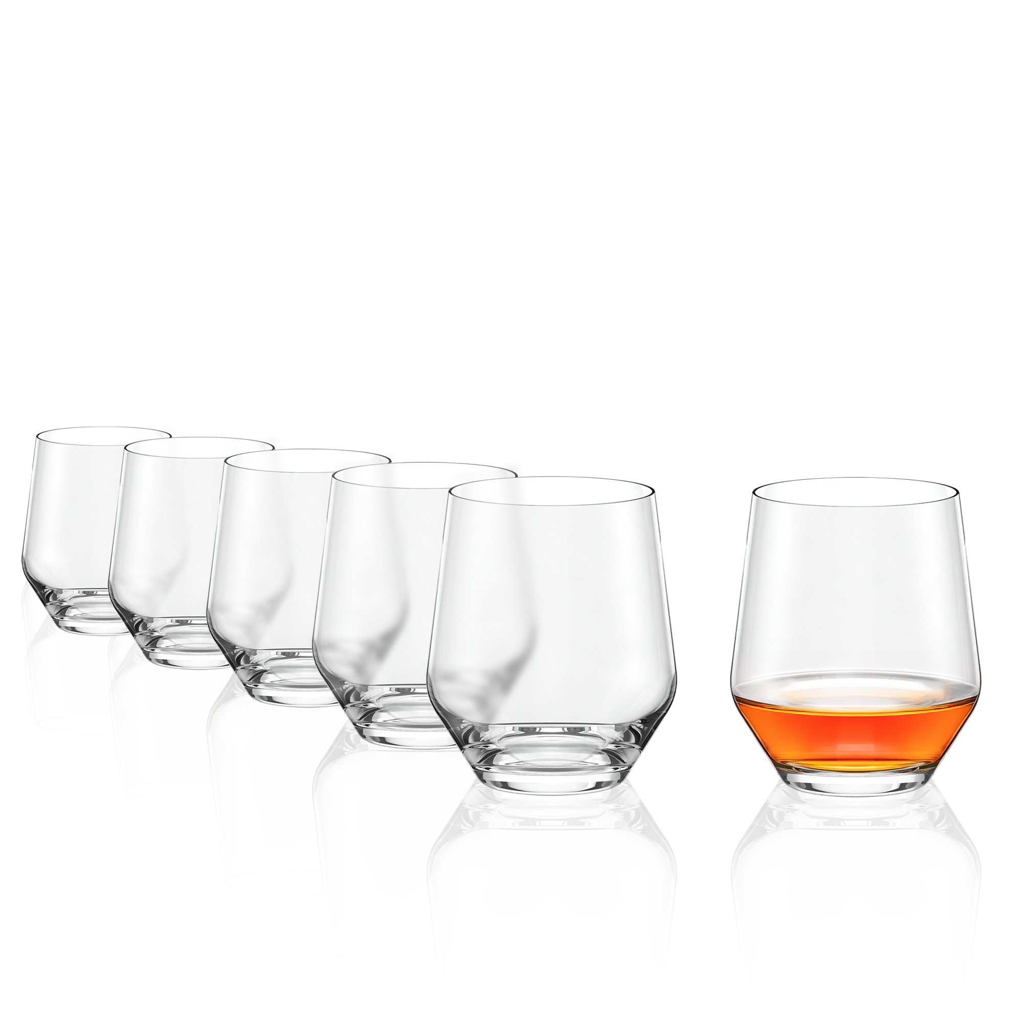 Set von sechs premium German whisky glasses in klarer Form, ideal für edle Whisky-Tastings