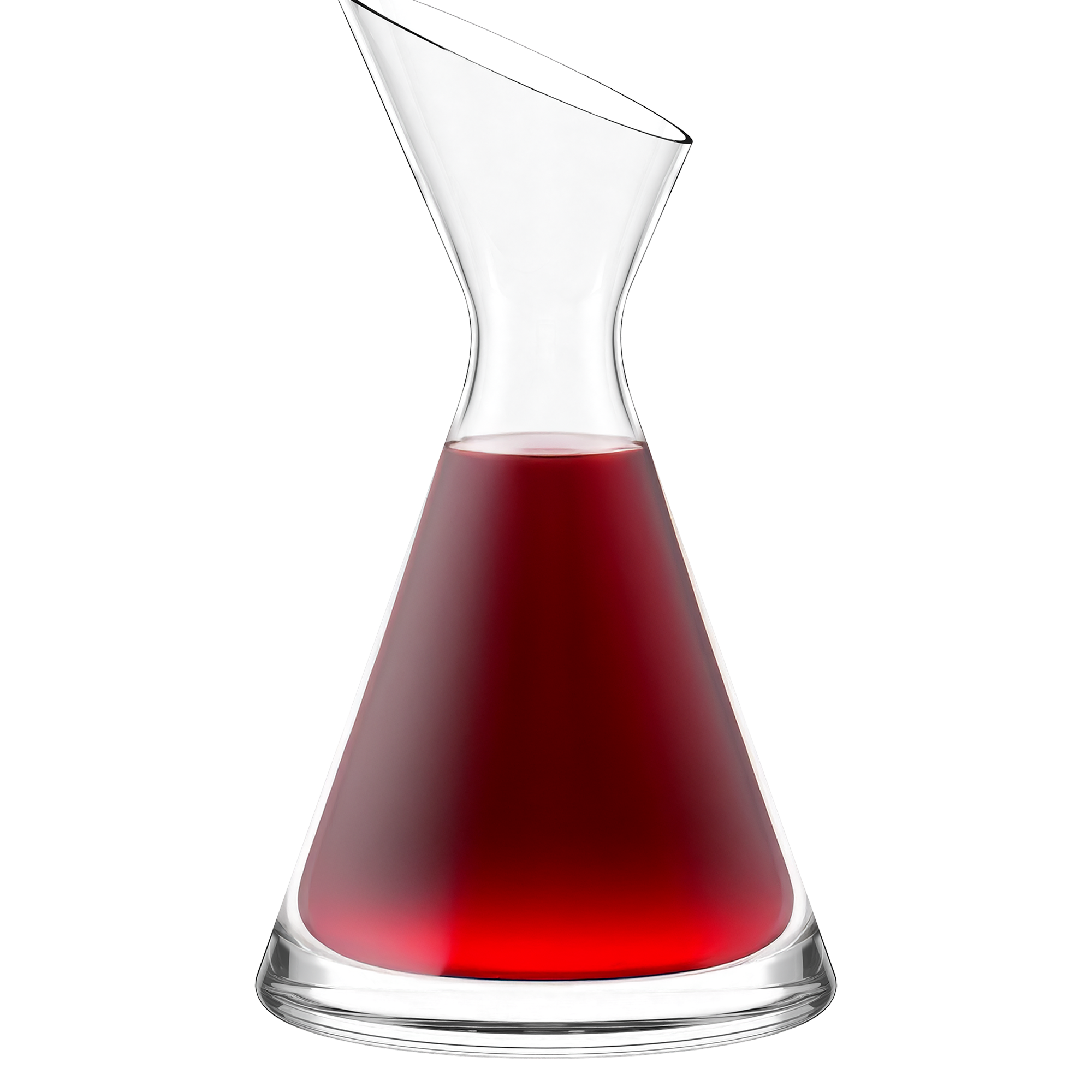 Schräghalskaraffe kaufen von Stölzle Lausitz mit rotem Wein im stilvollen Glasdesign