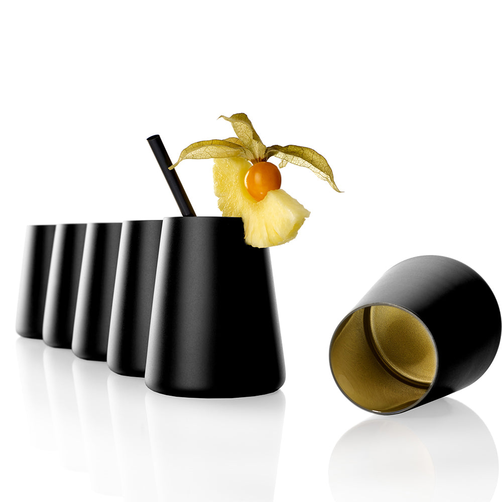 Schwarz Gold Becherset von Stölzle Lausitz mit elegantem Design für stilvolle Cocktails und Getränke