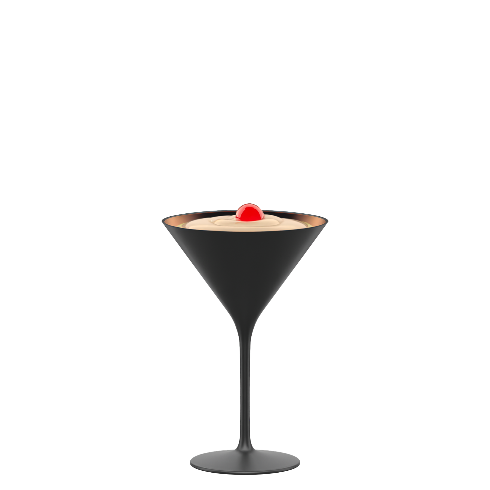 Elegante schwarze Cocktailschale von Stölzle Lausitz mit Cocktail und Kirsche, perfekt für Partys. schwarze Cocktailschale kaufen.