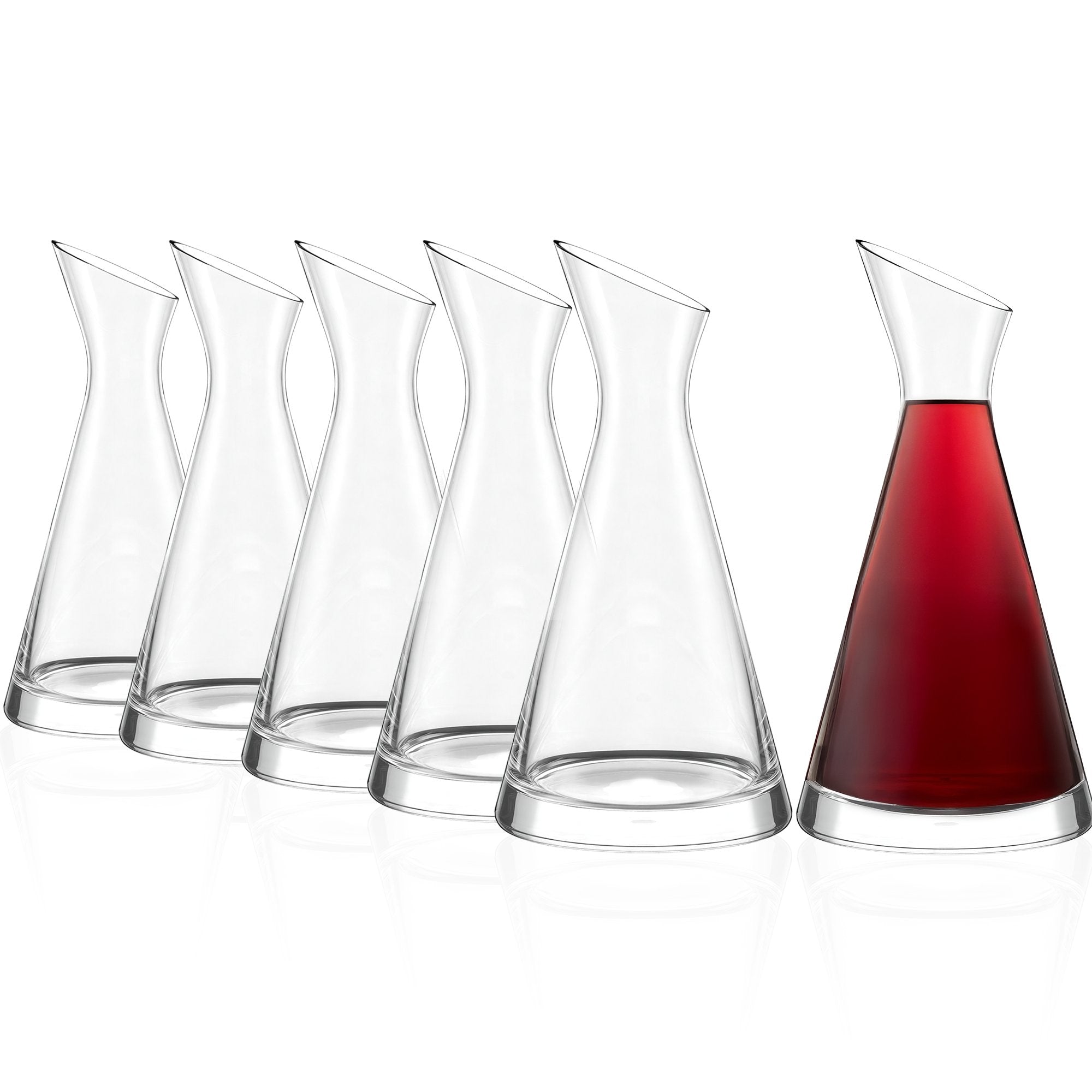Set von sechs Glaskaraffen 0,35 l Stölzle mit elegantem Design für Wein und Getränke