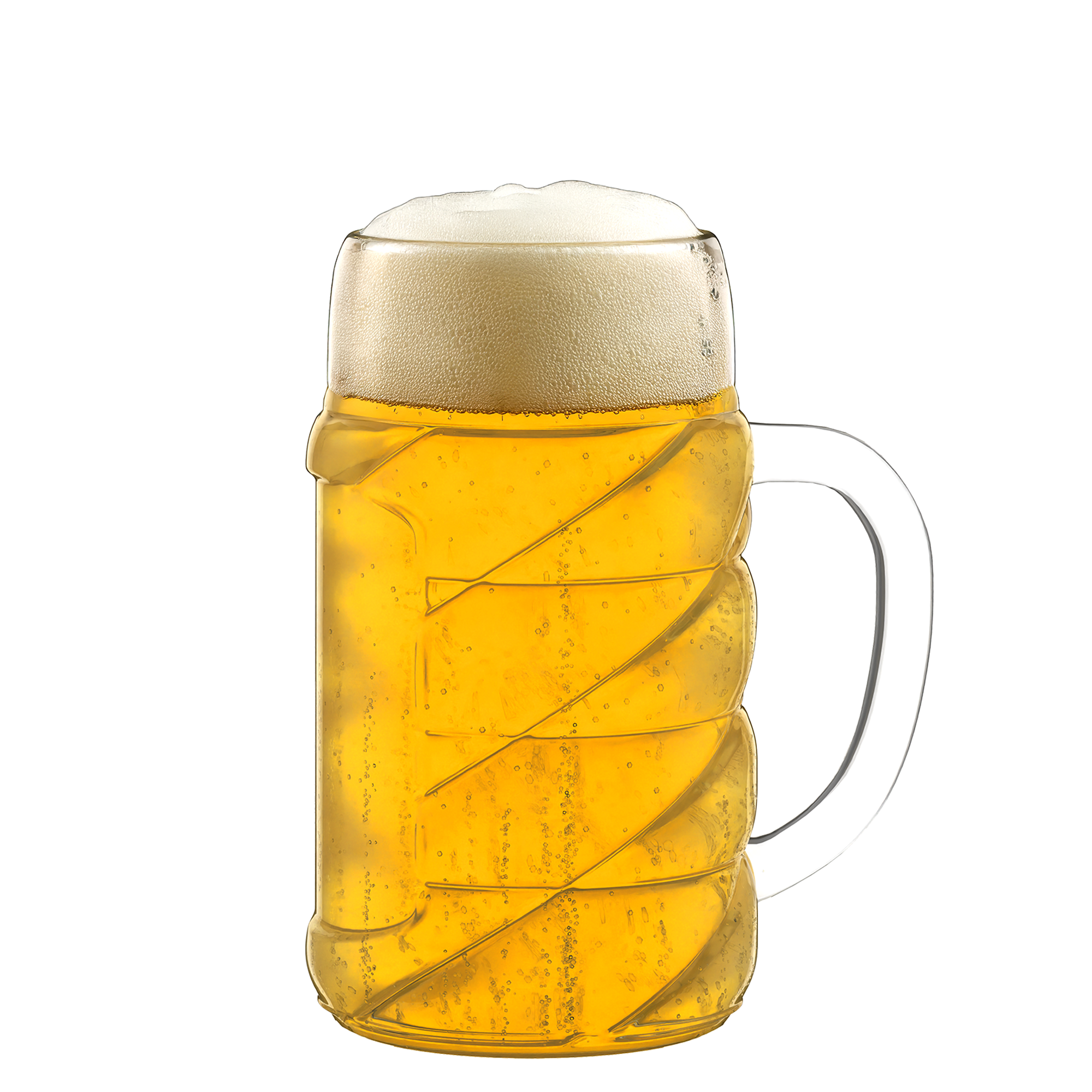 Stölzle Lausitz Bierkrug mit geschwungenem Design und schaumigem Bier für gesellige Abende