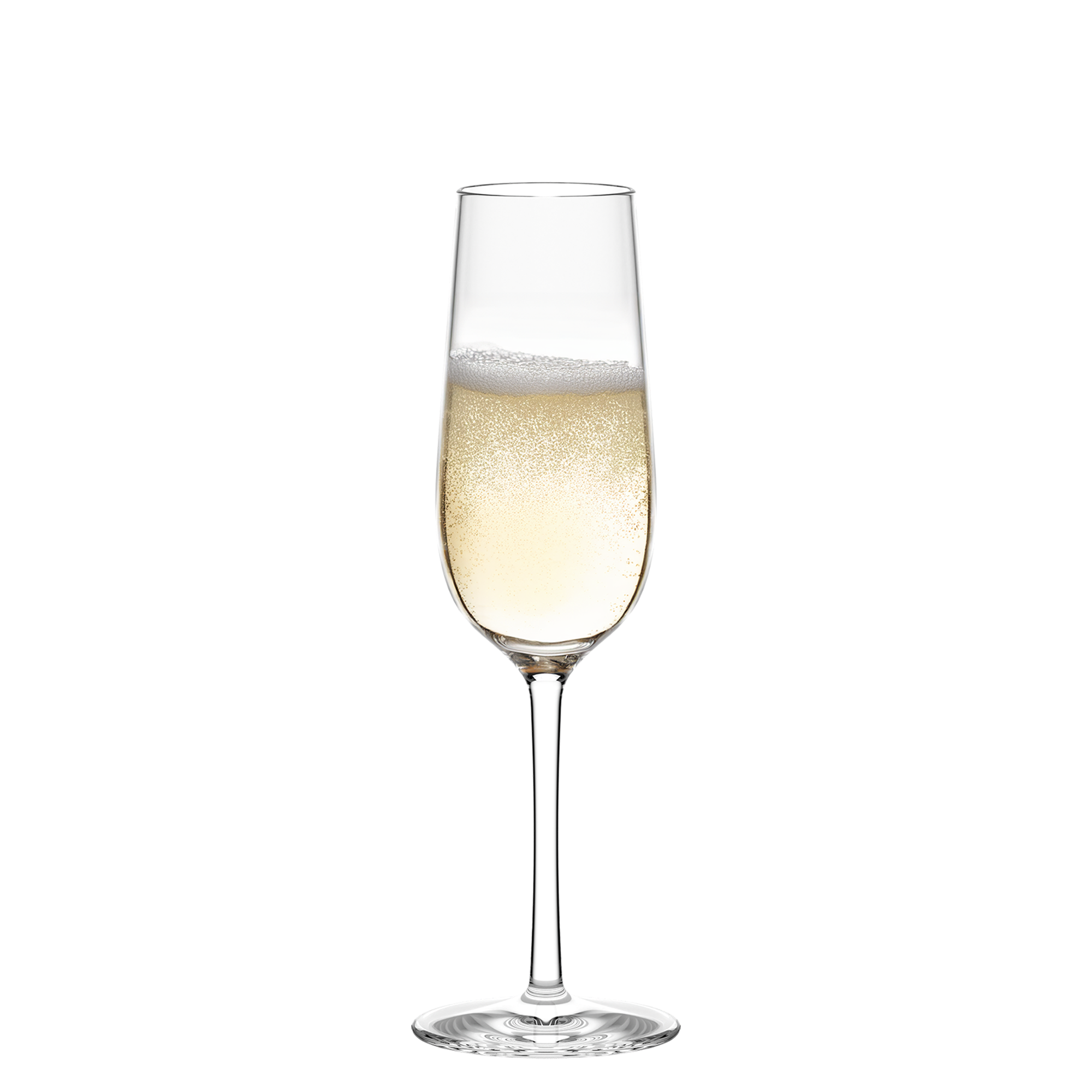 Elegantes Weinglas für Sekt von Stölzle Lausitz mit perlendem Schaumwein im Glas