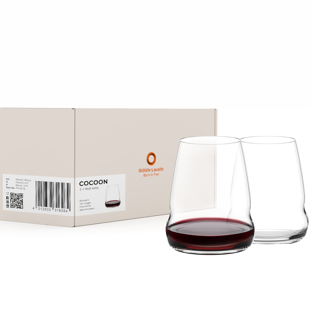 Red Wine Stemless Cocoon Set of 2