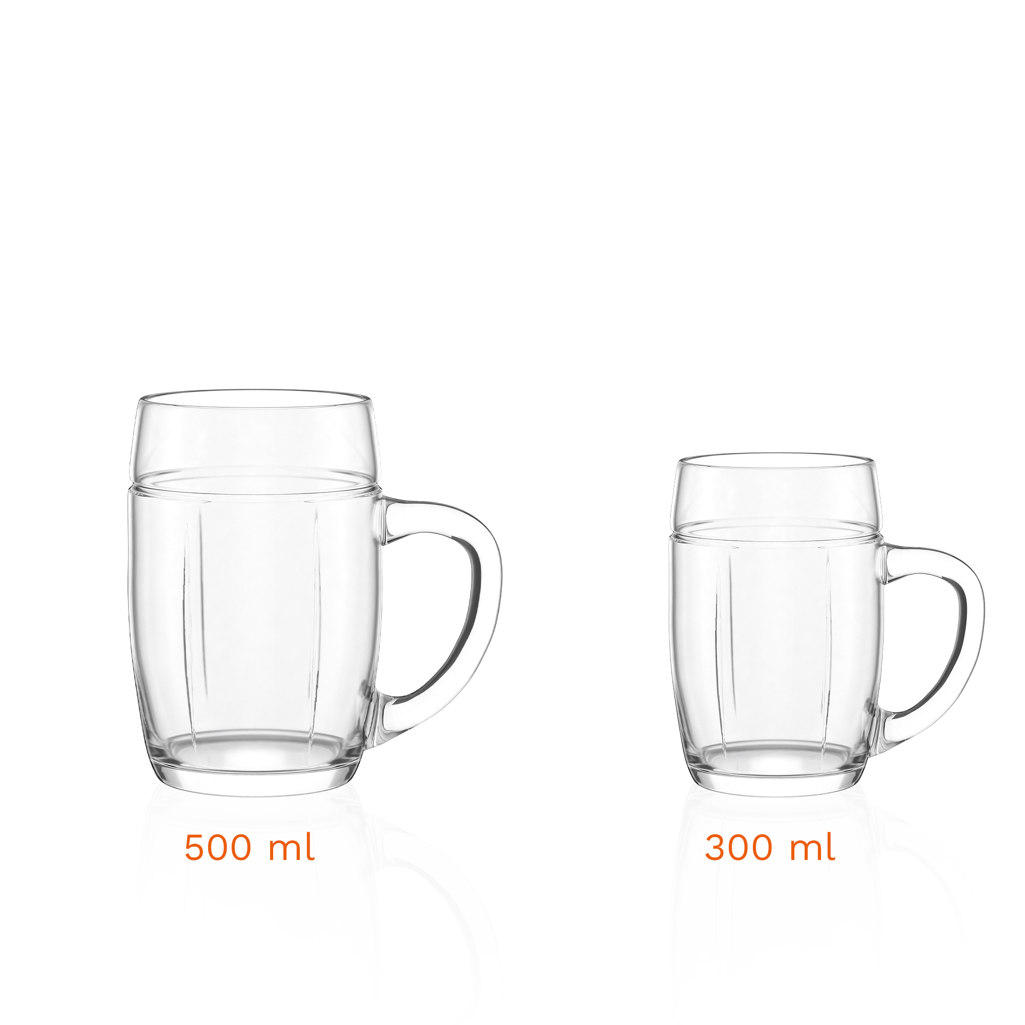 Zwei traditionelle Bierkrüge aus Deutschland in 500 ml und 300 ml für gemütliche Bierabende