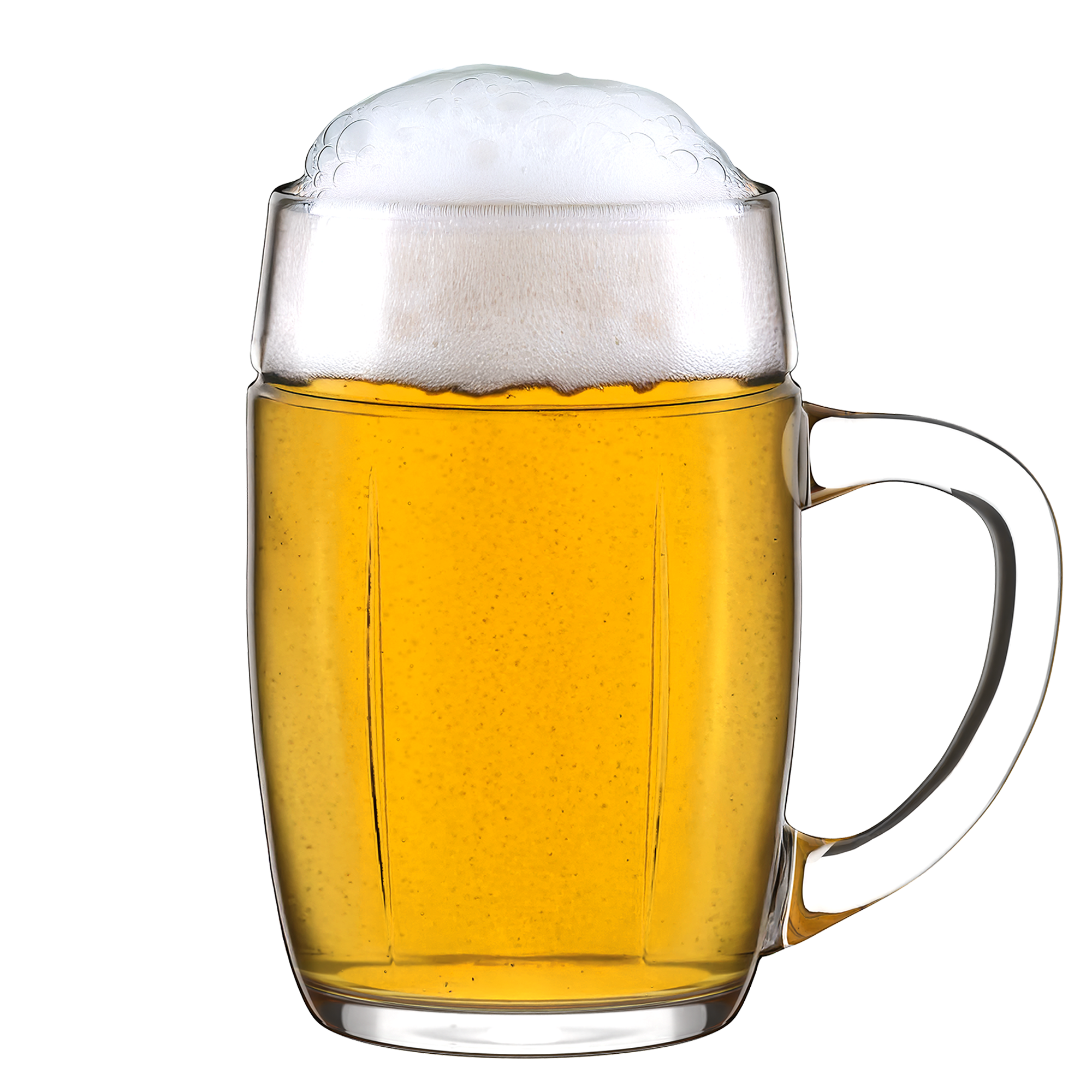 Traditionelle Bierkrüge aus Deutschland mit goldenem Bier und schaumigem Kopf