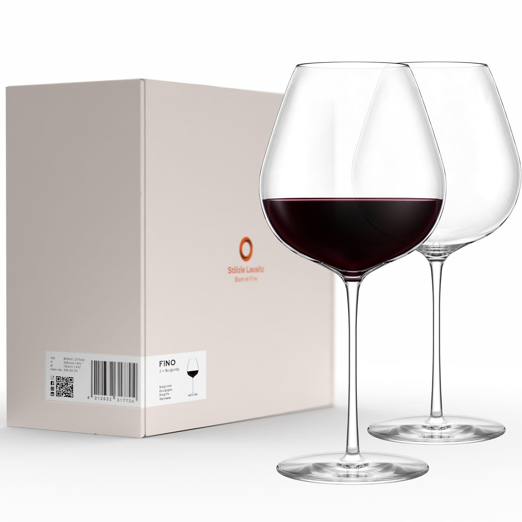Stölzle Lausitz Weingläser Fino kaufen im eleganten Geschenkset mit rotem Wein gefüllt